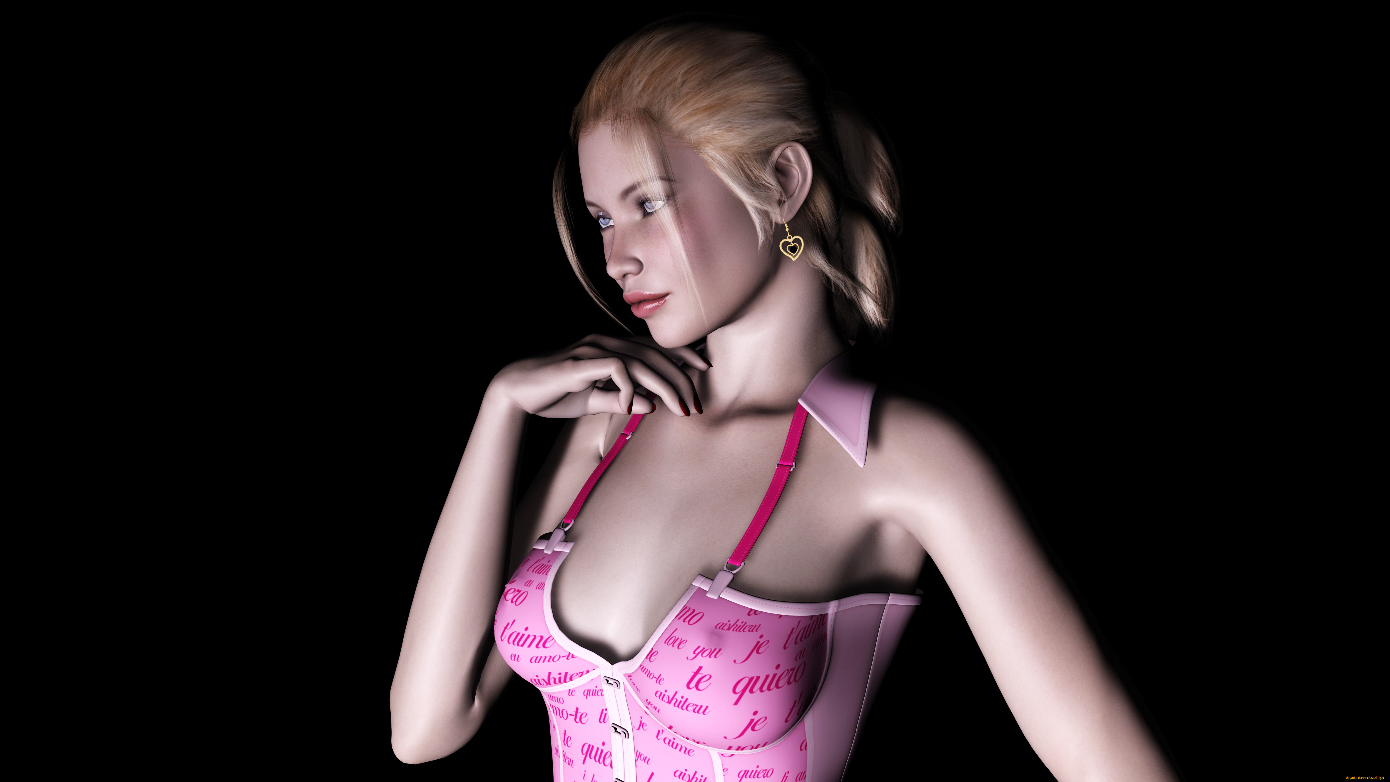 3д, графика, people, люди, взгляд, девушка