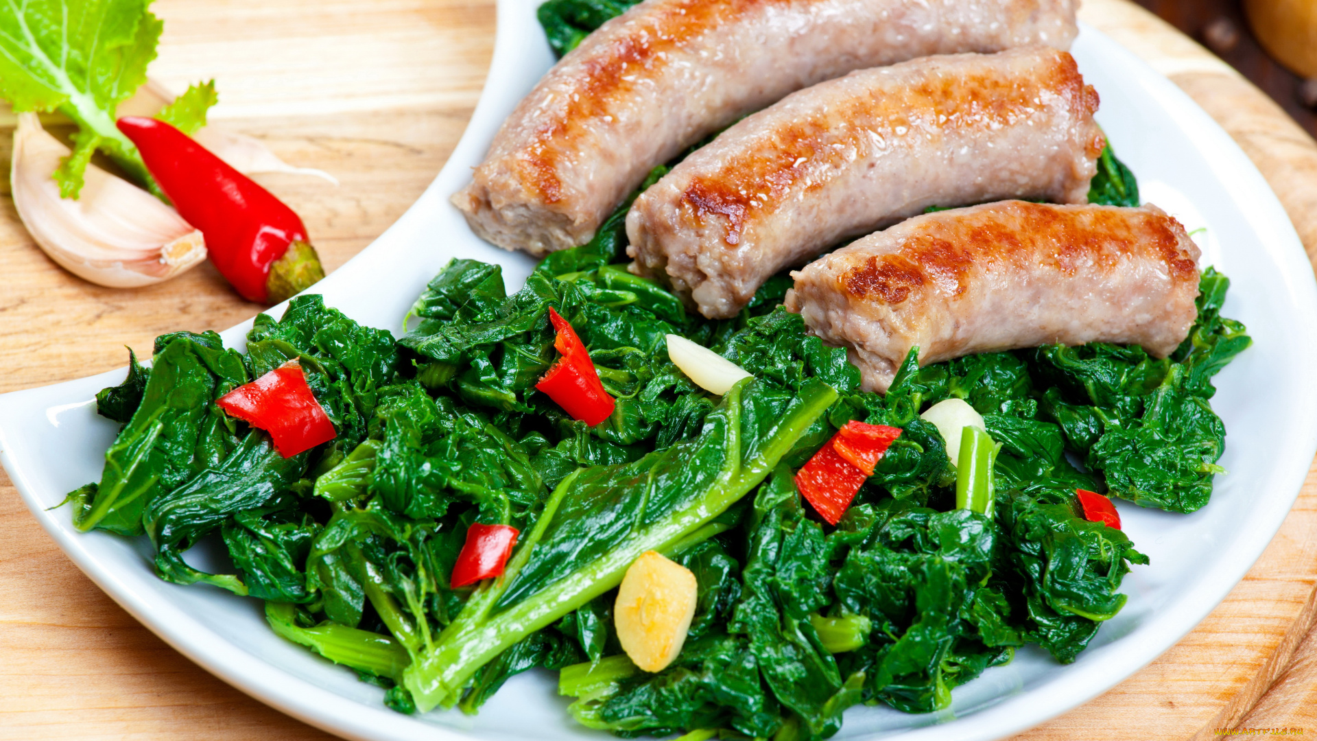 еда, мясные, блюда, салат, колбаски, мясо, перец