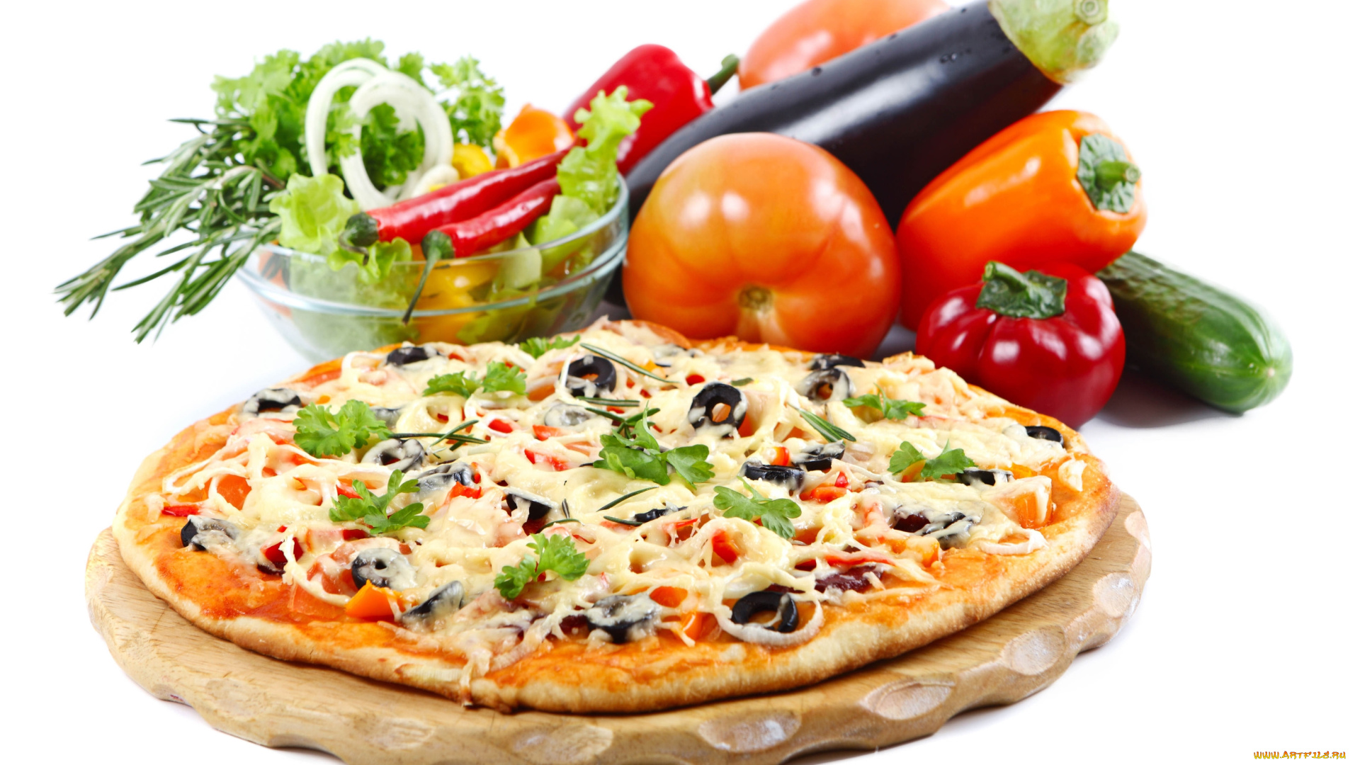 еда, пицца, овощи, сыр
