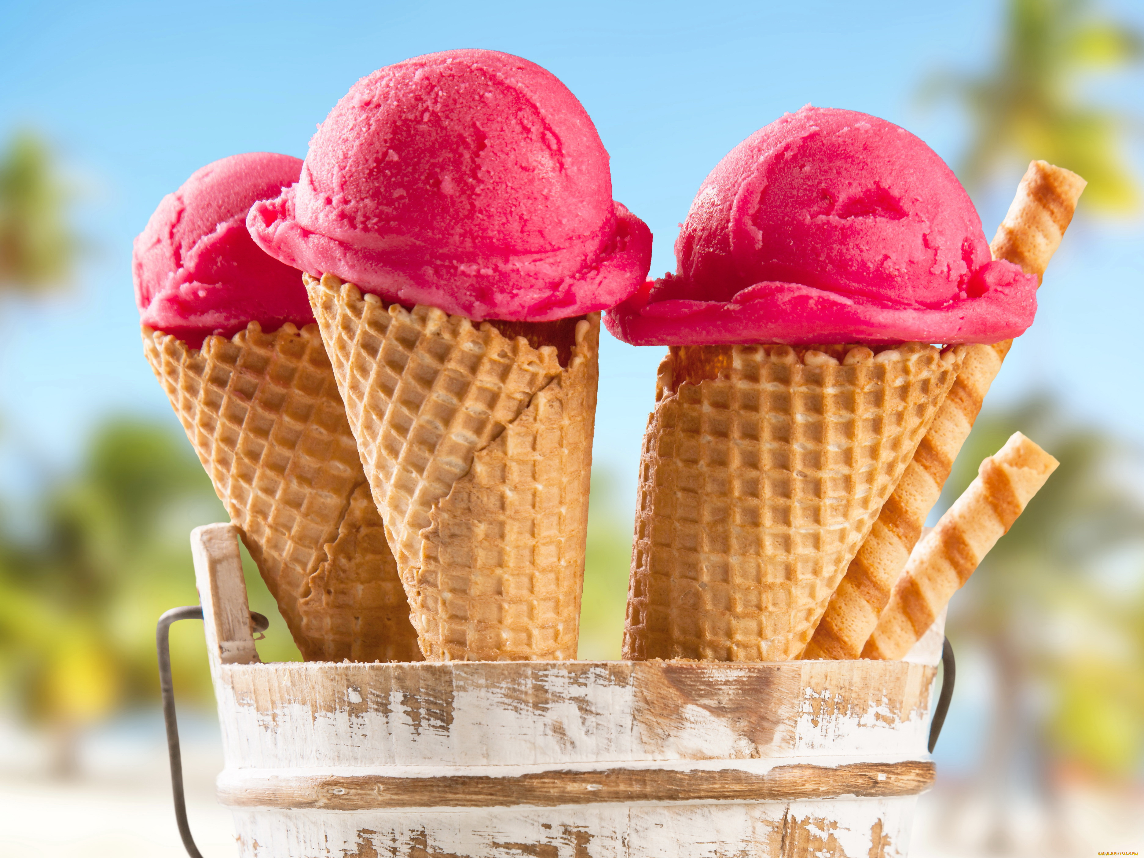 еда, мороженое, , десерты, вафли, три, десерт