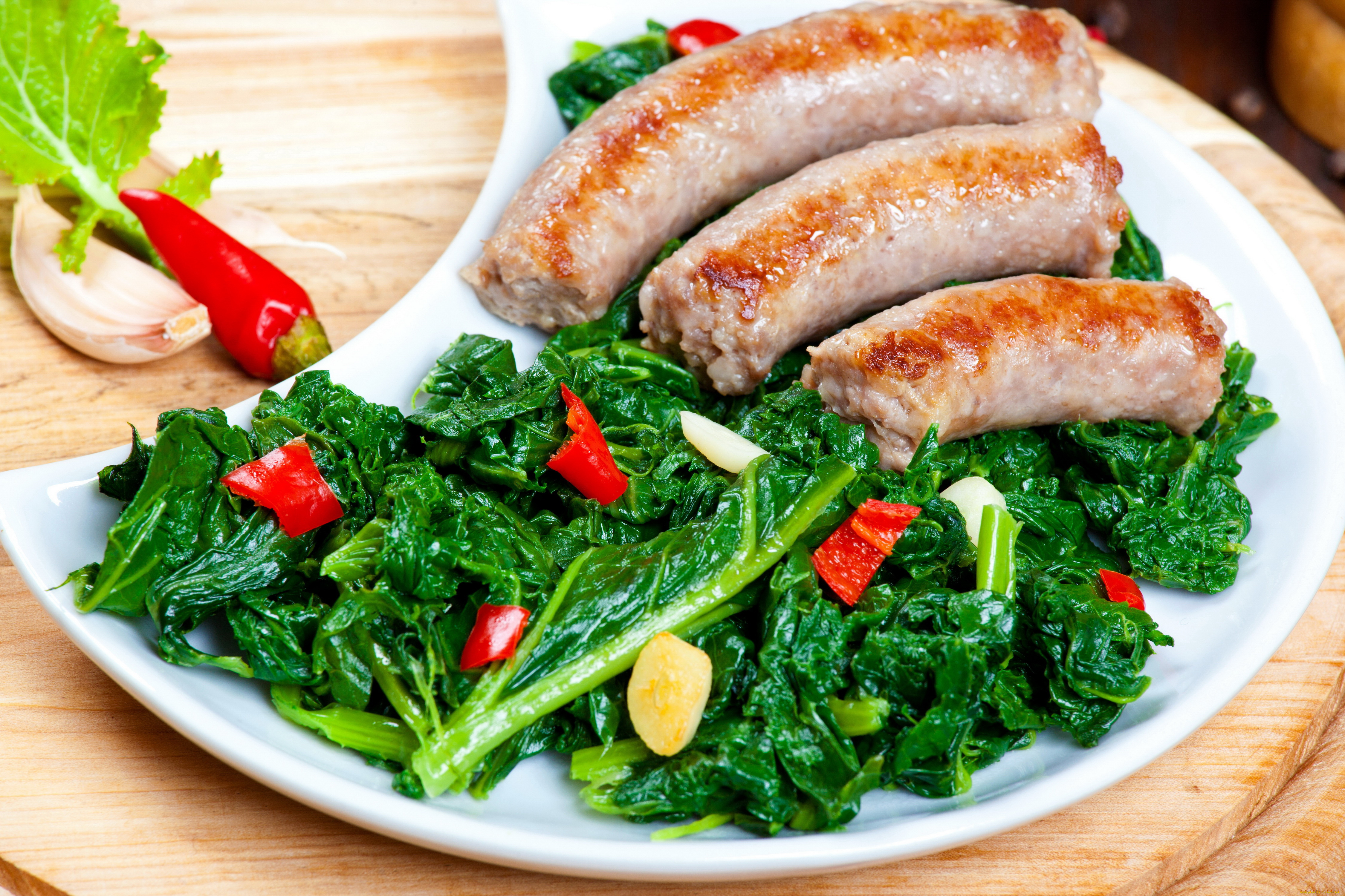 еда, мясные, блюда, салат, колбаски, мясо, перец