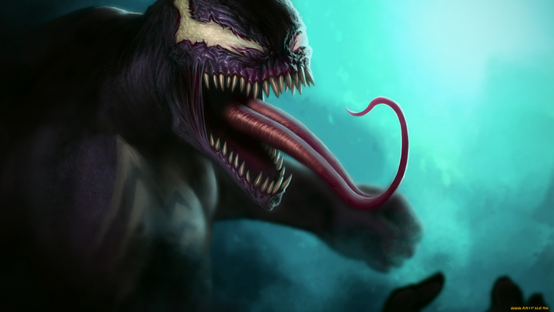 фэнтези, существа, spider-man, symbiote, язык, marvel, comics, eddie, brock, venom