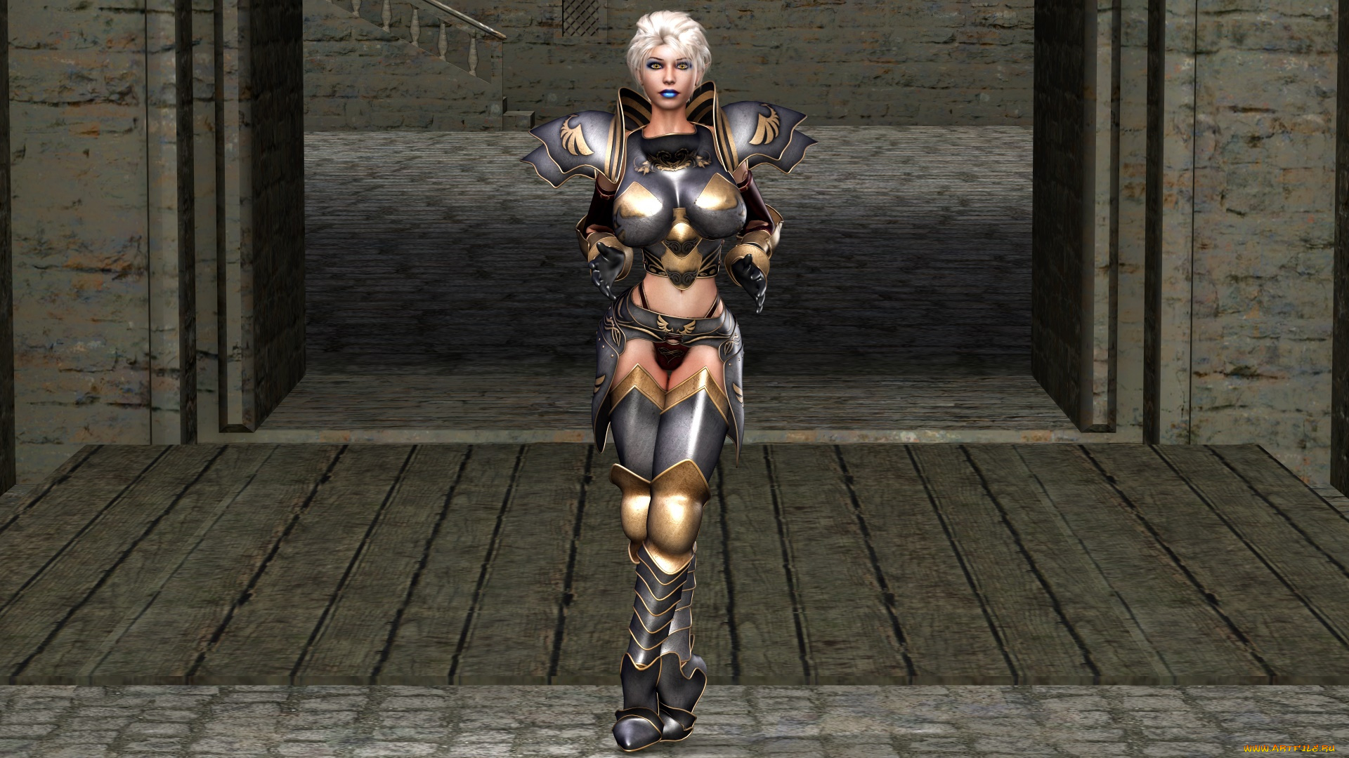 видео, игры, dark, heresy, фон, взгляд, девушка, доспехи