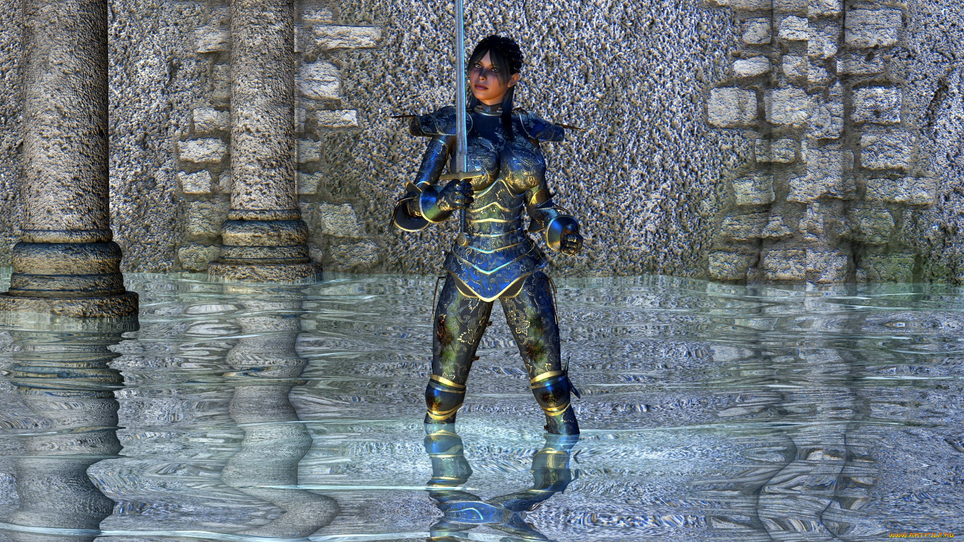 видео, игры, dark, heresy, оружие, фон, взгляд, девушка