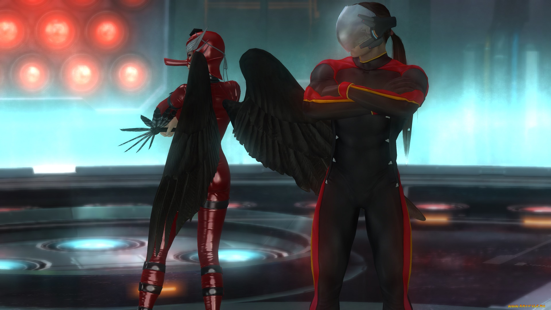 видео, игры, dead, or, alive, 5, мужчина, демон, фон, взгляд, девушка