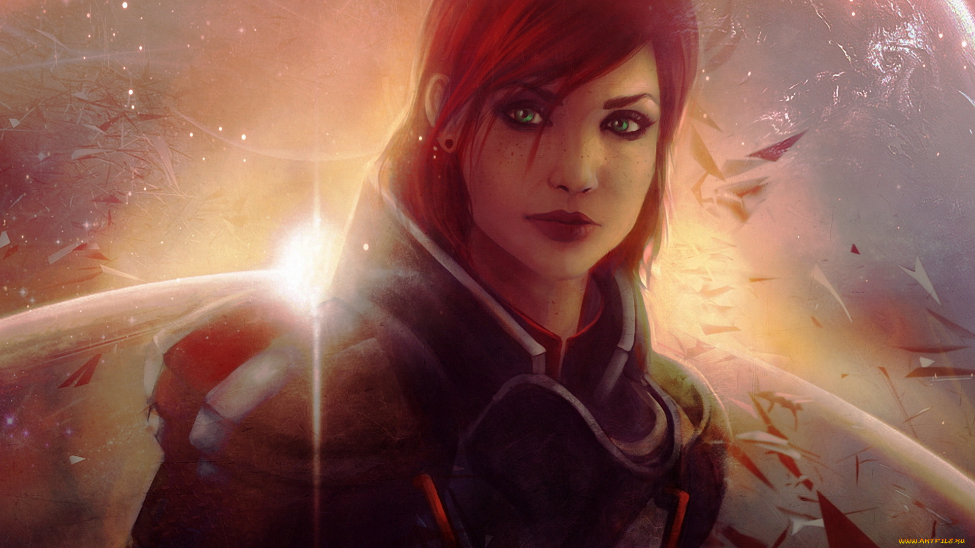 видео, игры, mass, effect, рыжая, девушка, mass, effect, jane, shepard