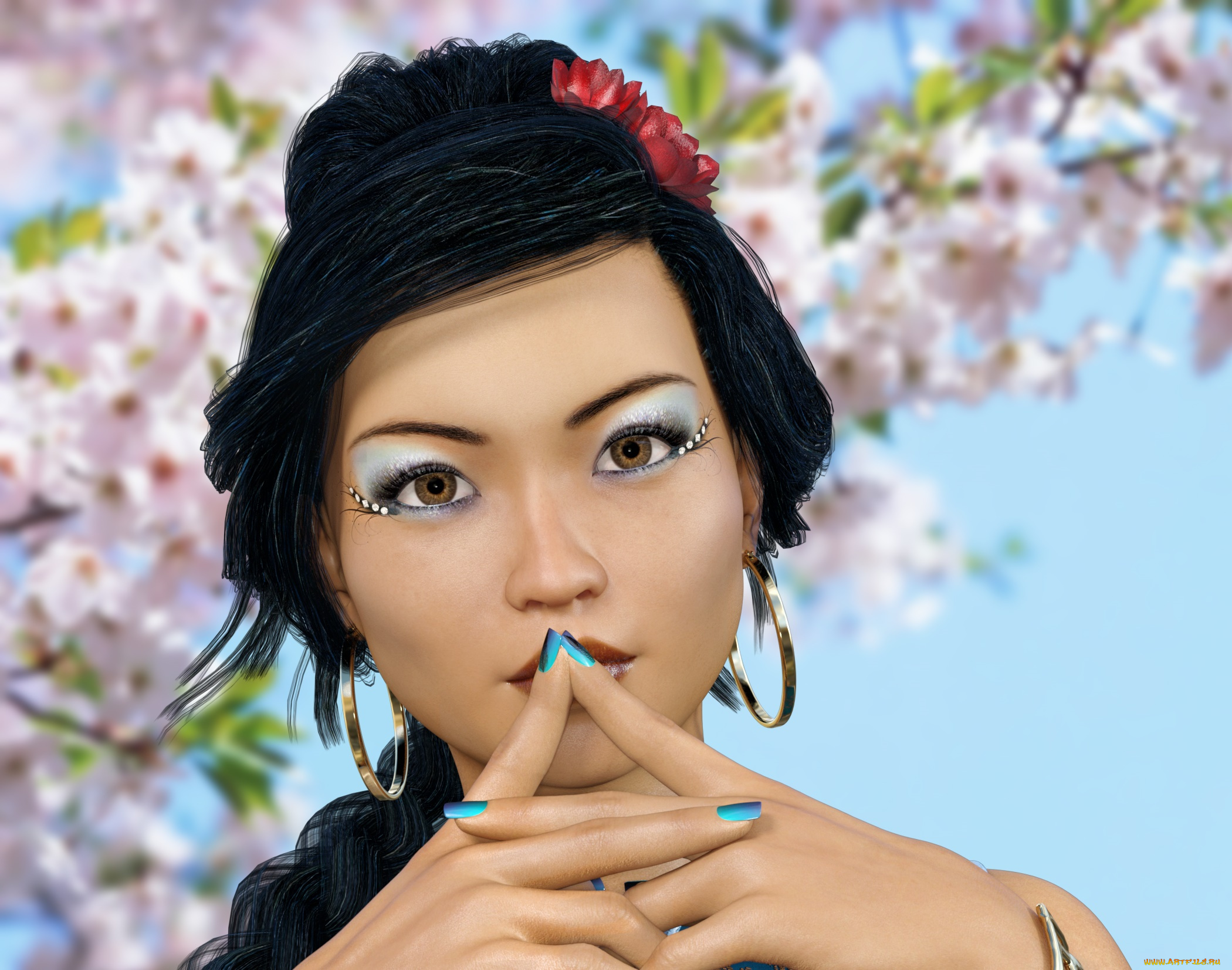 3д, графика, портрет, , portraits, фон, взгляд, девушка