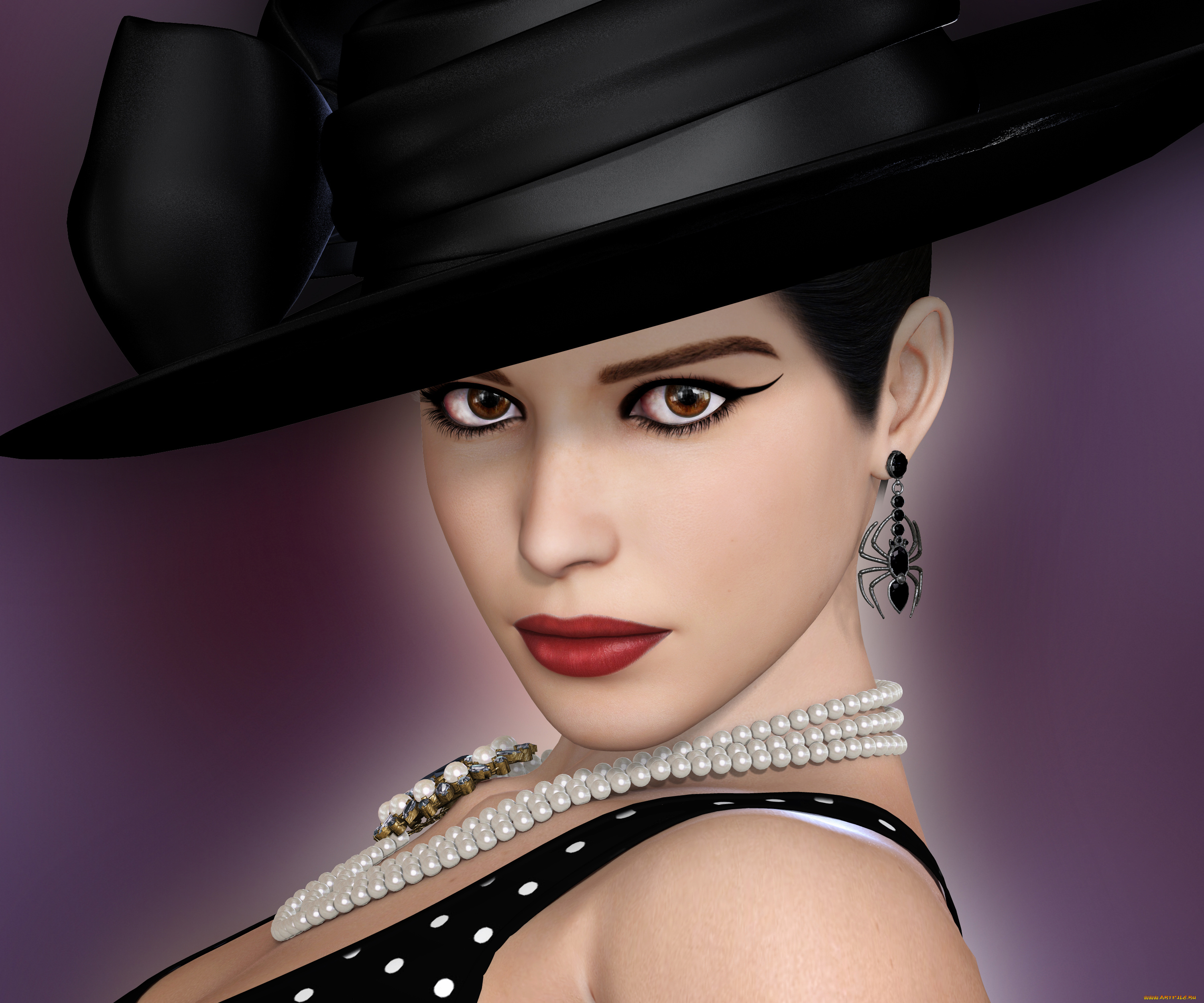 3д, графика, люди, , people, девушка, взгляд, фон, шляпа