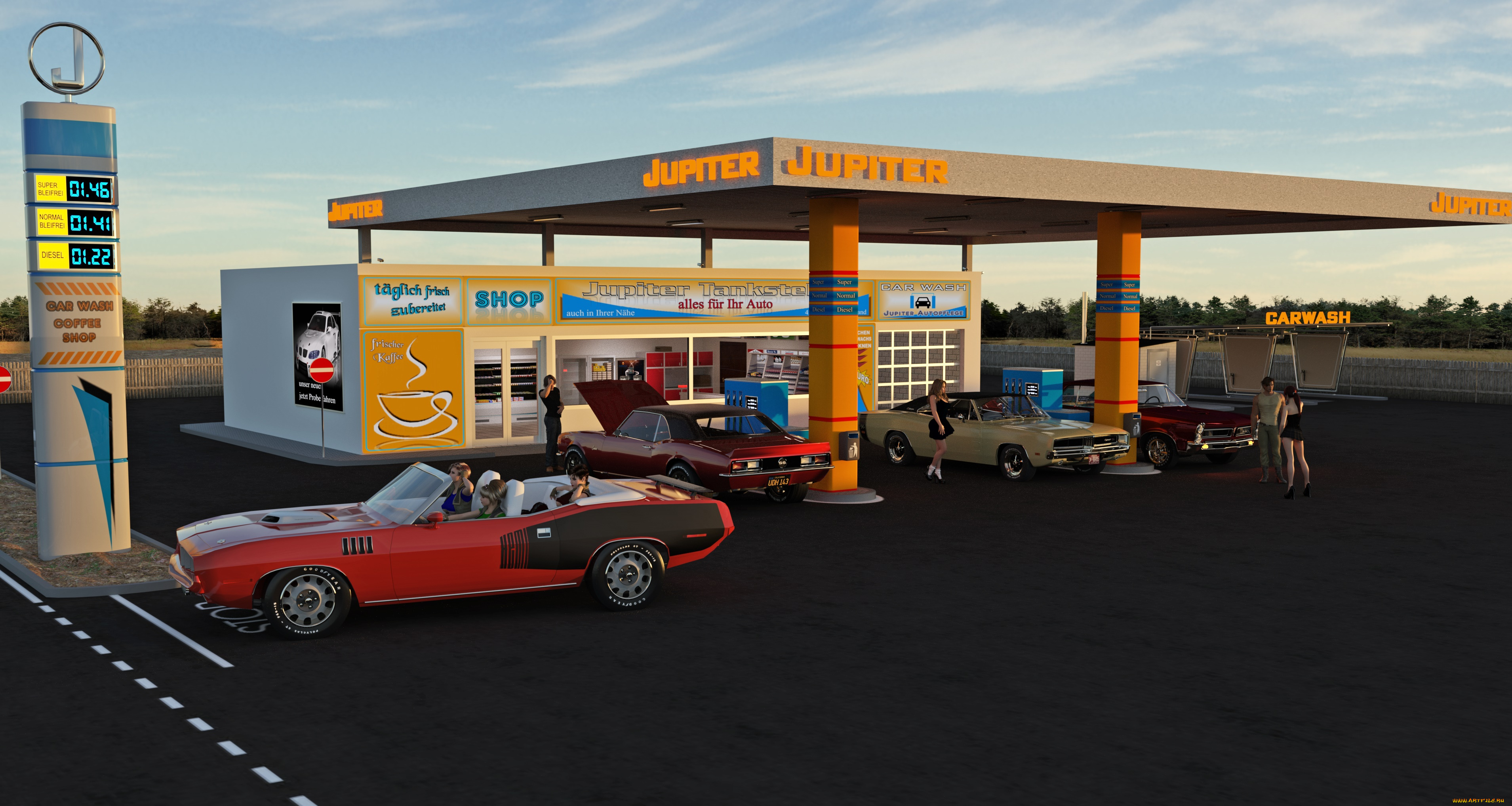 3д, графика, люди-авто, мото, , people-, car, , , moto, автомобиль, фон, взгляд, девушки