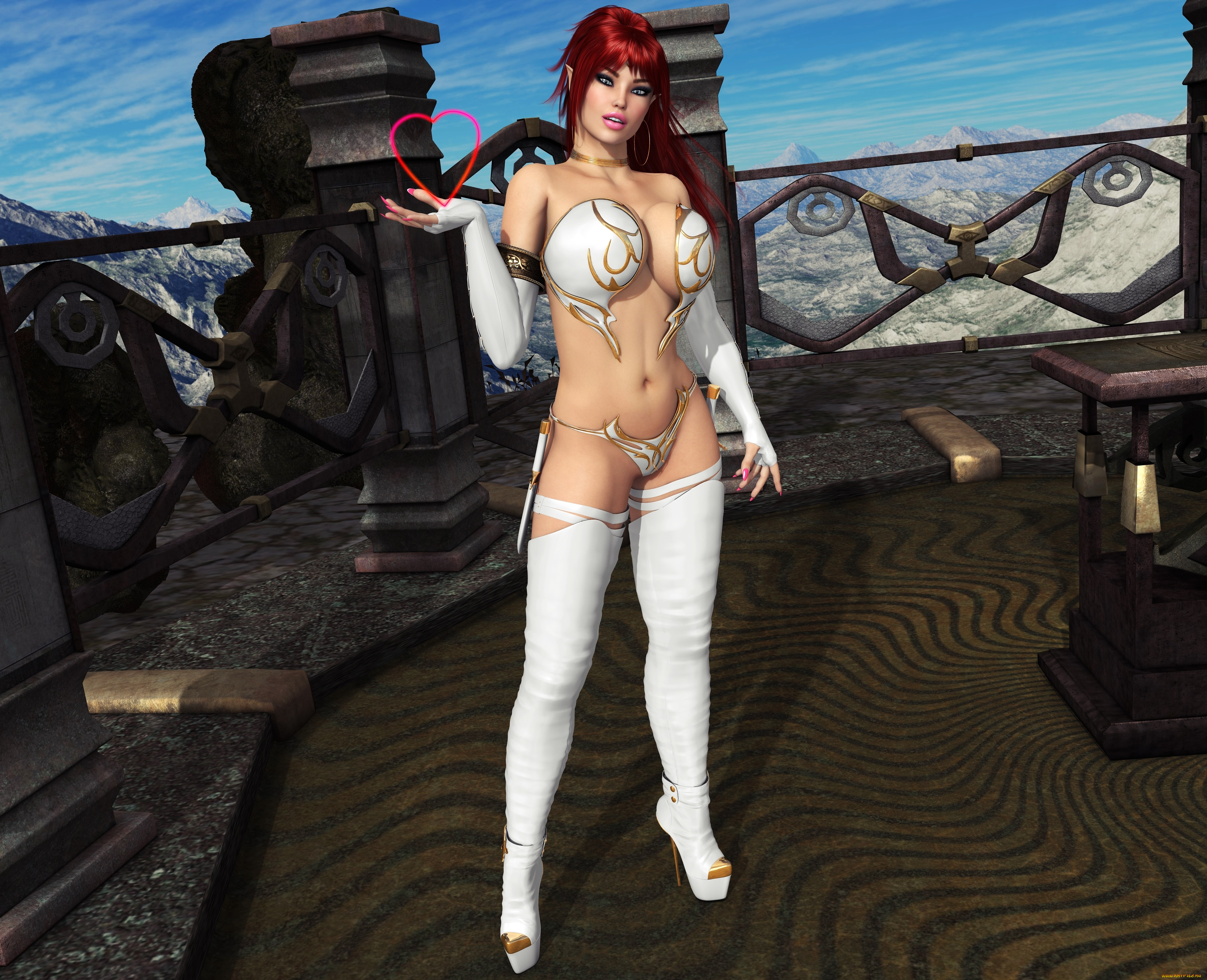 3д, графика, люди, , people, девушка, взгляд, фон