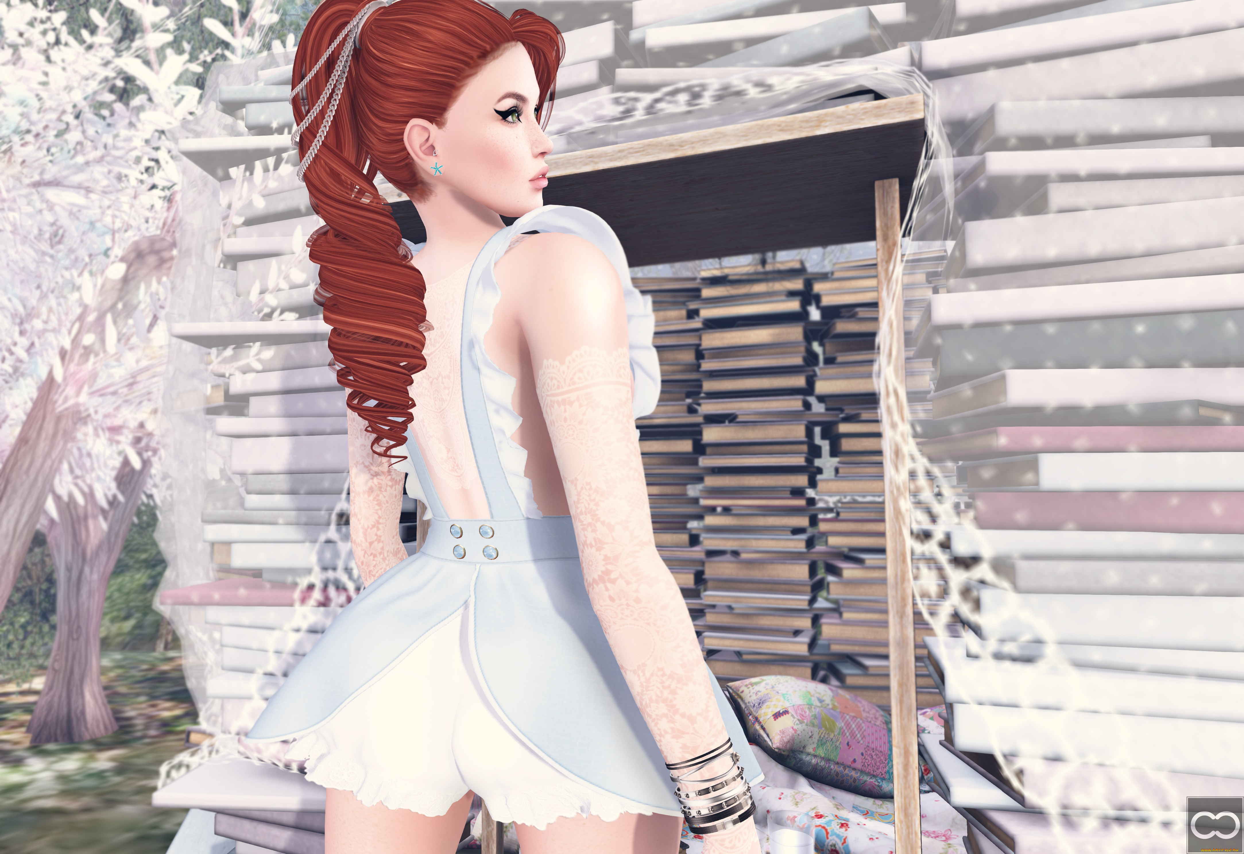 3д, графика, люди, , people, девушка, взгляд, фон