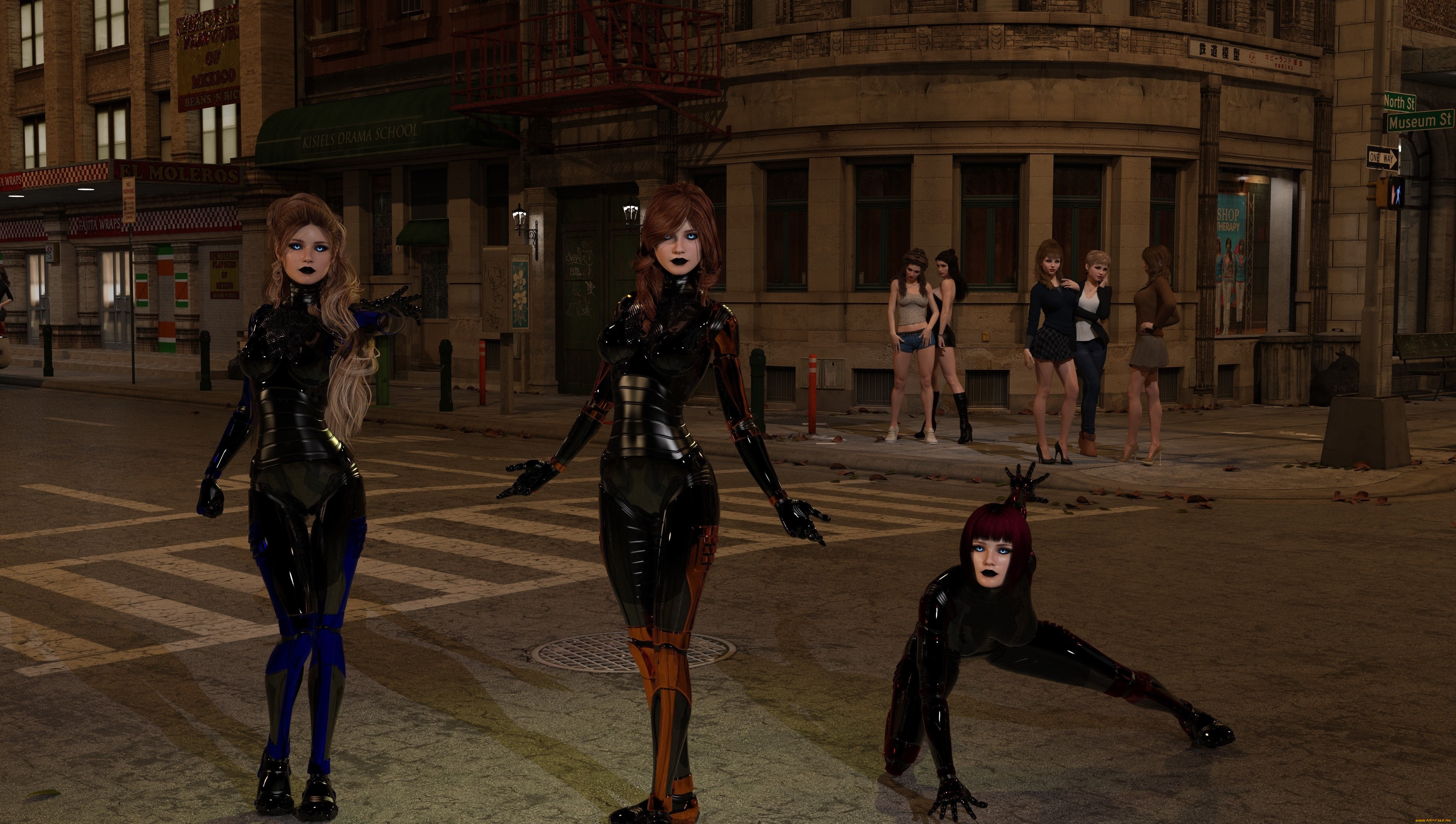 3д, графика, люди, , people, фон, взгляд, девушки