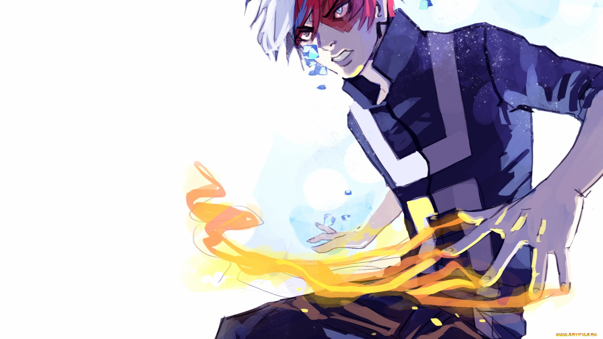 аниме, boku, no, hero, academia, тодороки