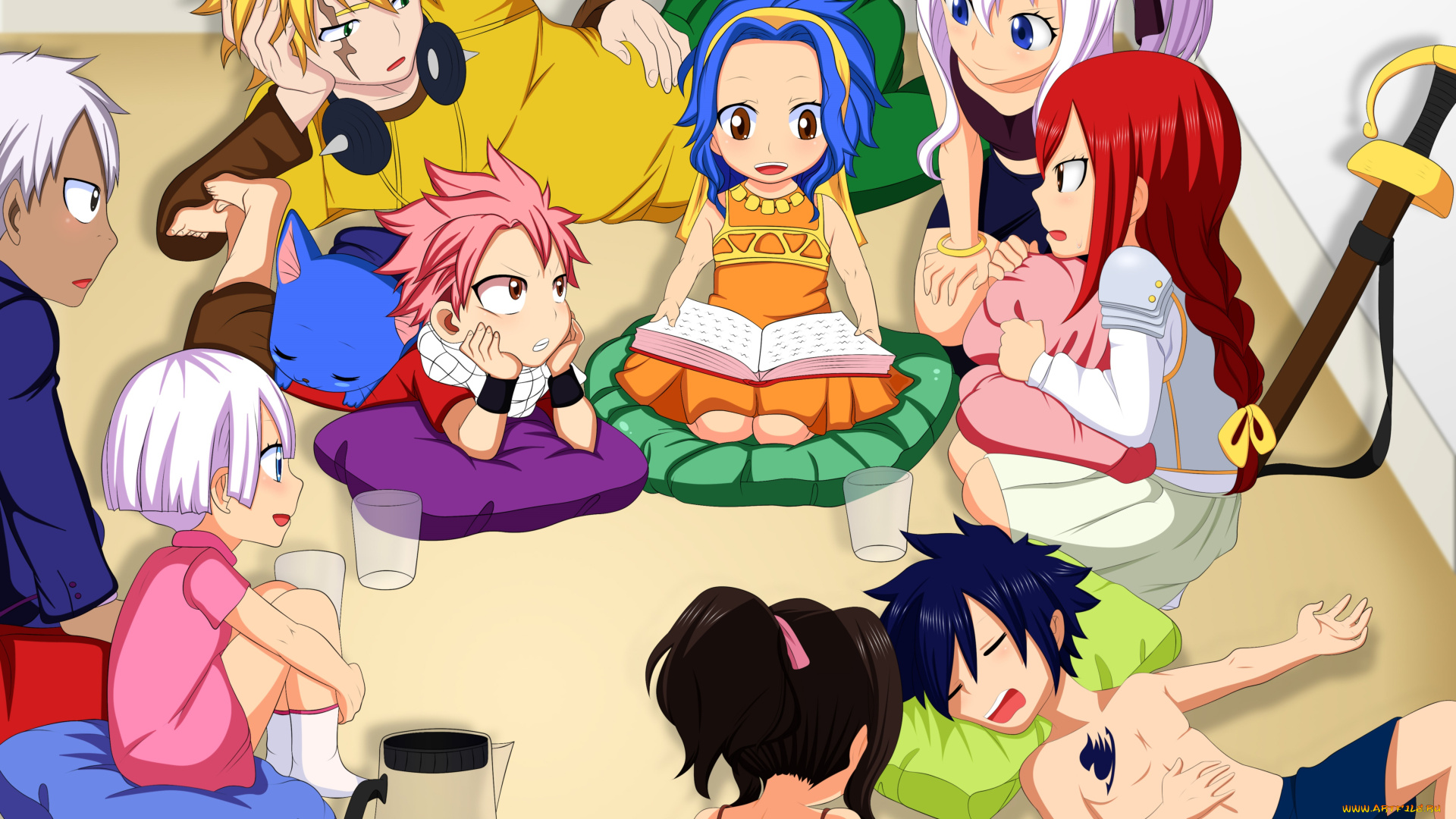 аниме, fairy, tail, хвост, феи