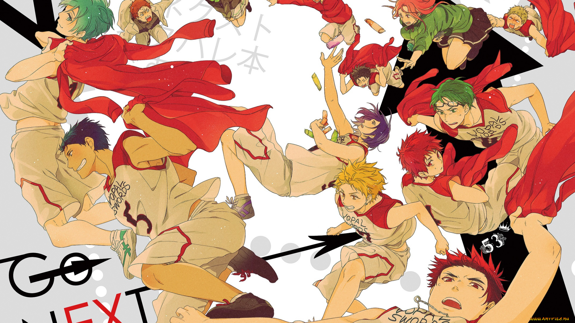 аниме, kuroko, no, baske, баскетбол