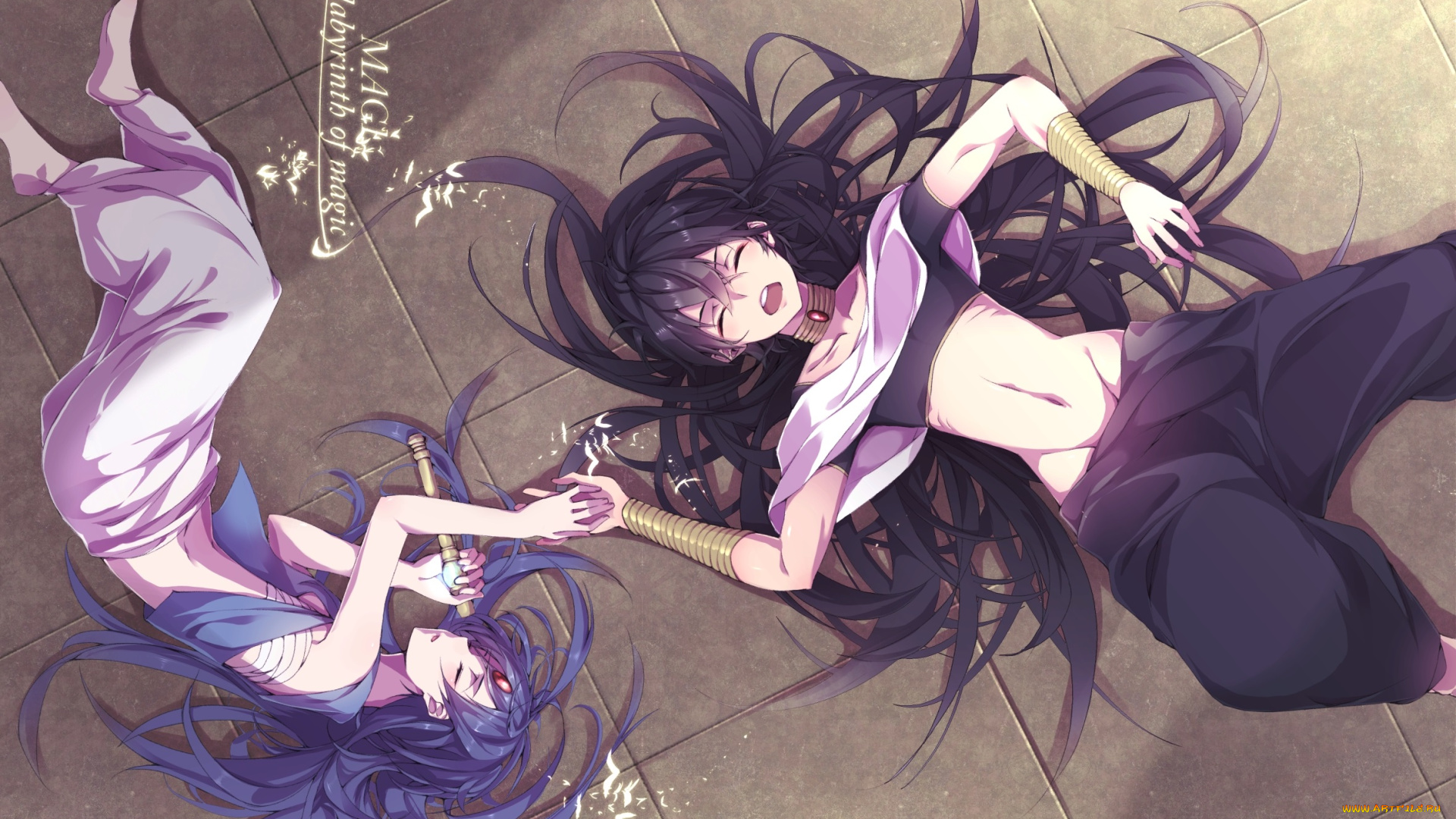 аниме, magi, the, labyrinth, of, magic, двое