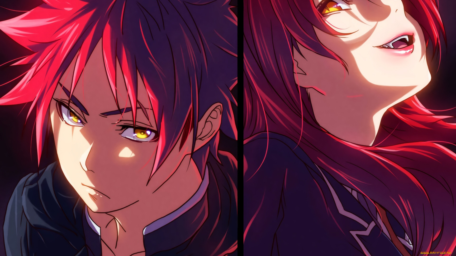 аниме, shokugeki, no, soma, двое