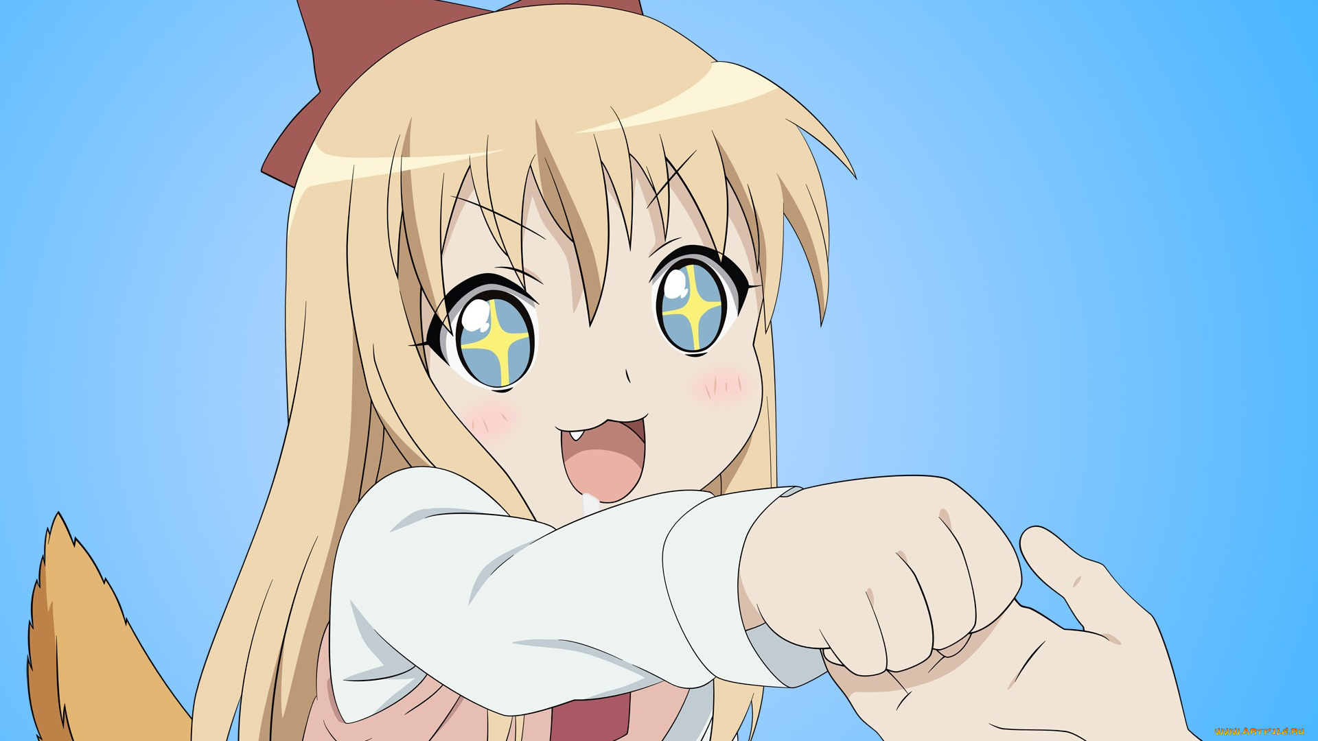 аниме, yuru, yuri, взгляд, фон, девушка