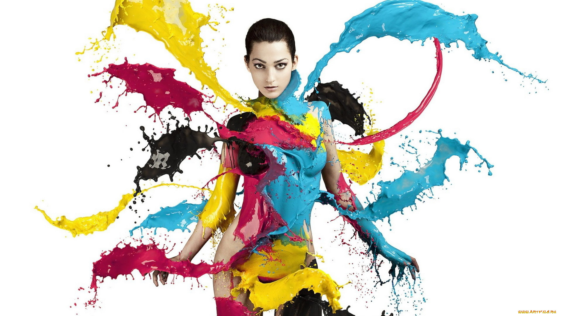 девушки, -unsort, , креатив, краска, девушка