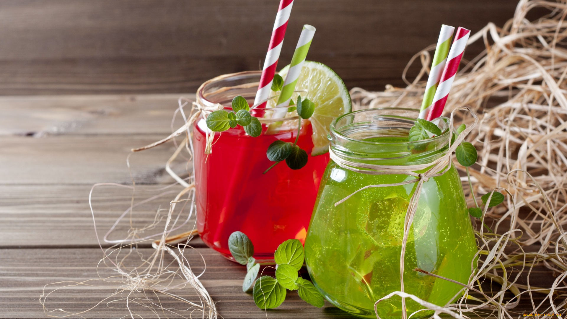 еда, напитки, , сок, juice, лайм, банки, напиток, мята, трубочки, cocktail