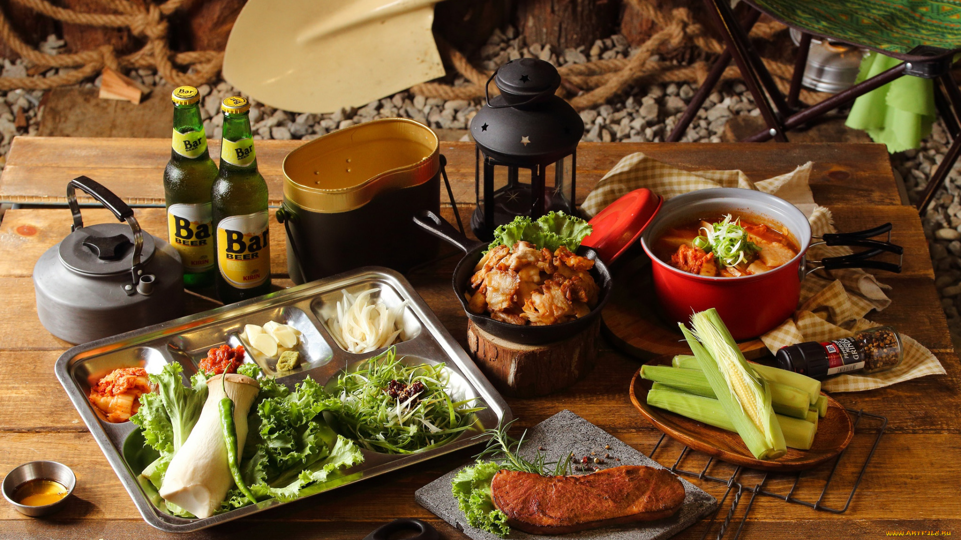 еда, разное, ассорти, овощи, мясо, пиво