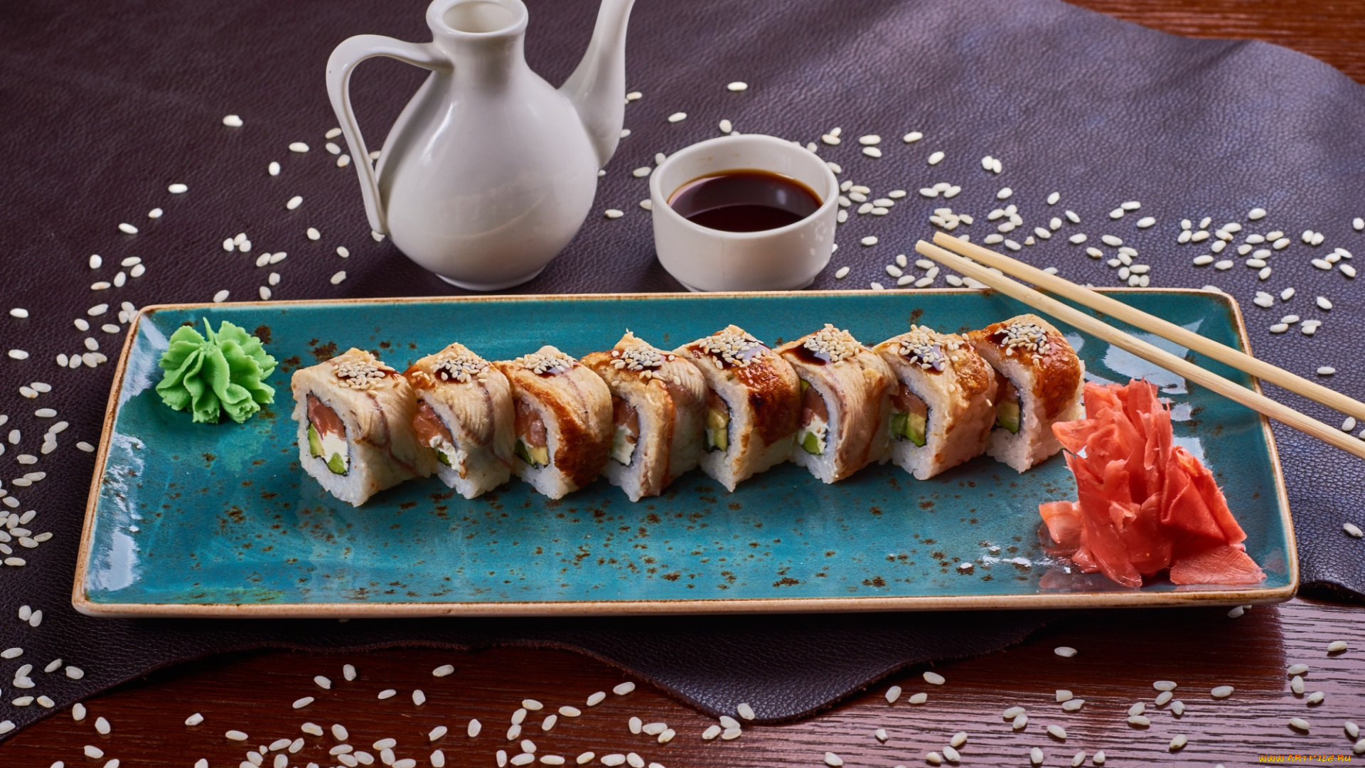 еда, рыба, , морепродукты, , суши, , роллы, соус, суши, имбирь, роллы, кунжут