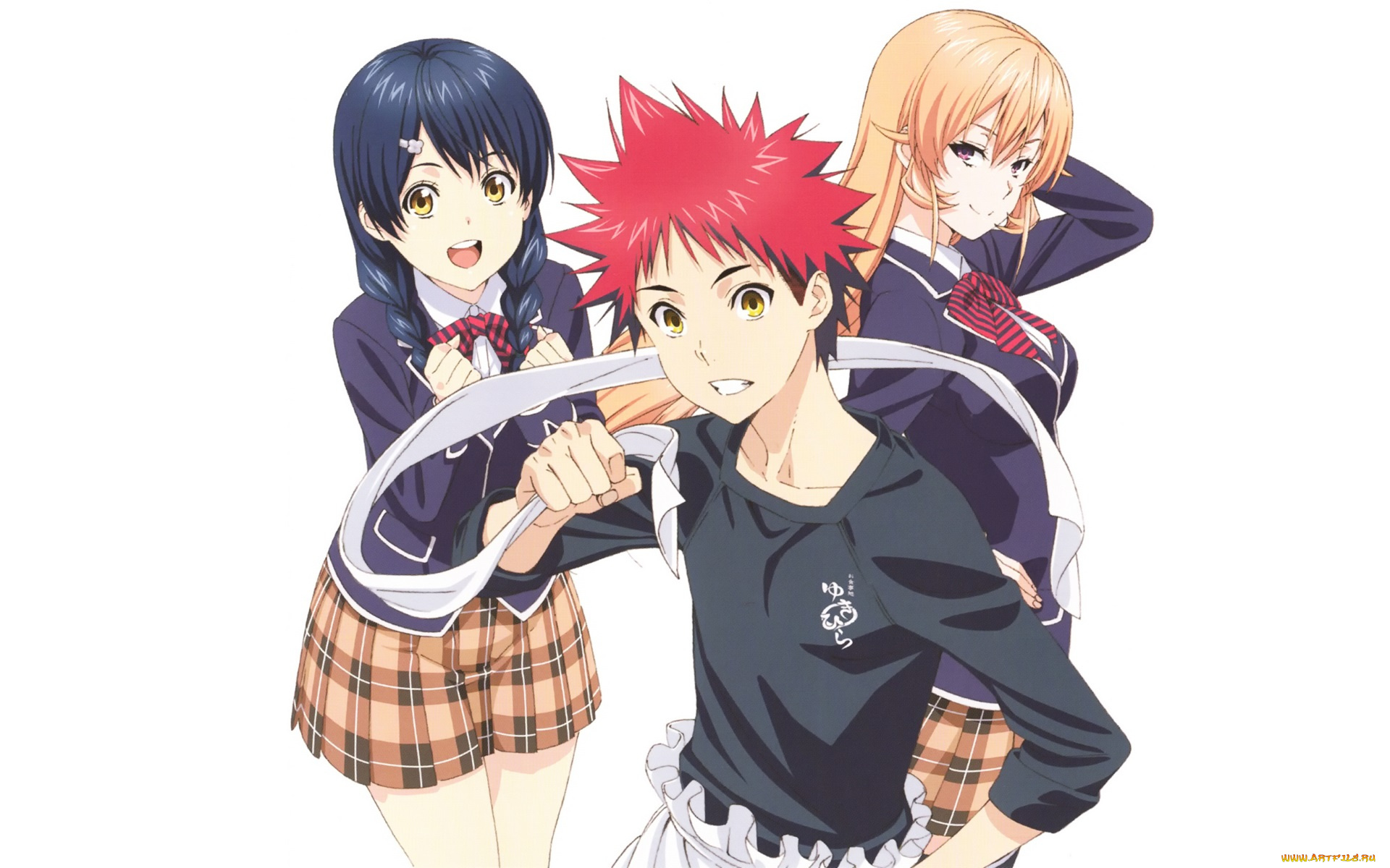 аниме, shokugeki, no, soma, девушки, парень, сома