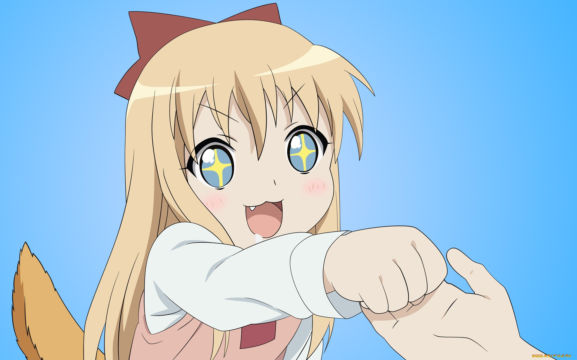 аниме, yuru, yuri, взгляд, фон, девушка