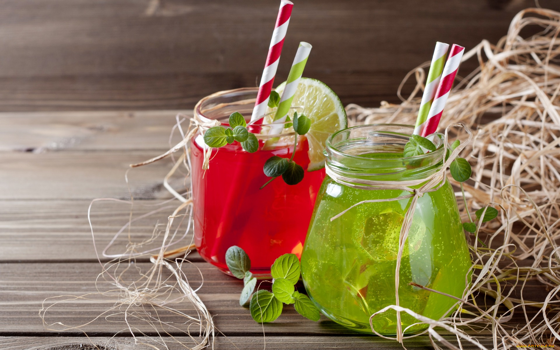 еда, напитки, , сок, juice, лайм, банки, напиток, мята, трубочки, cocktail