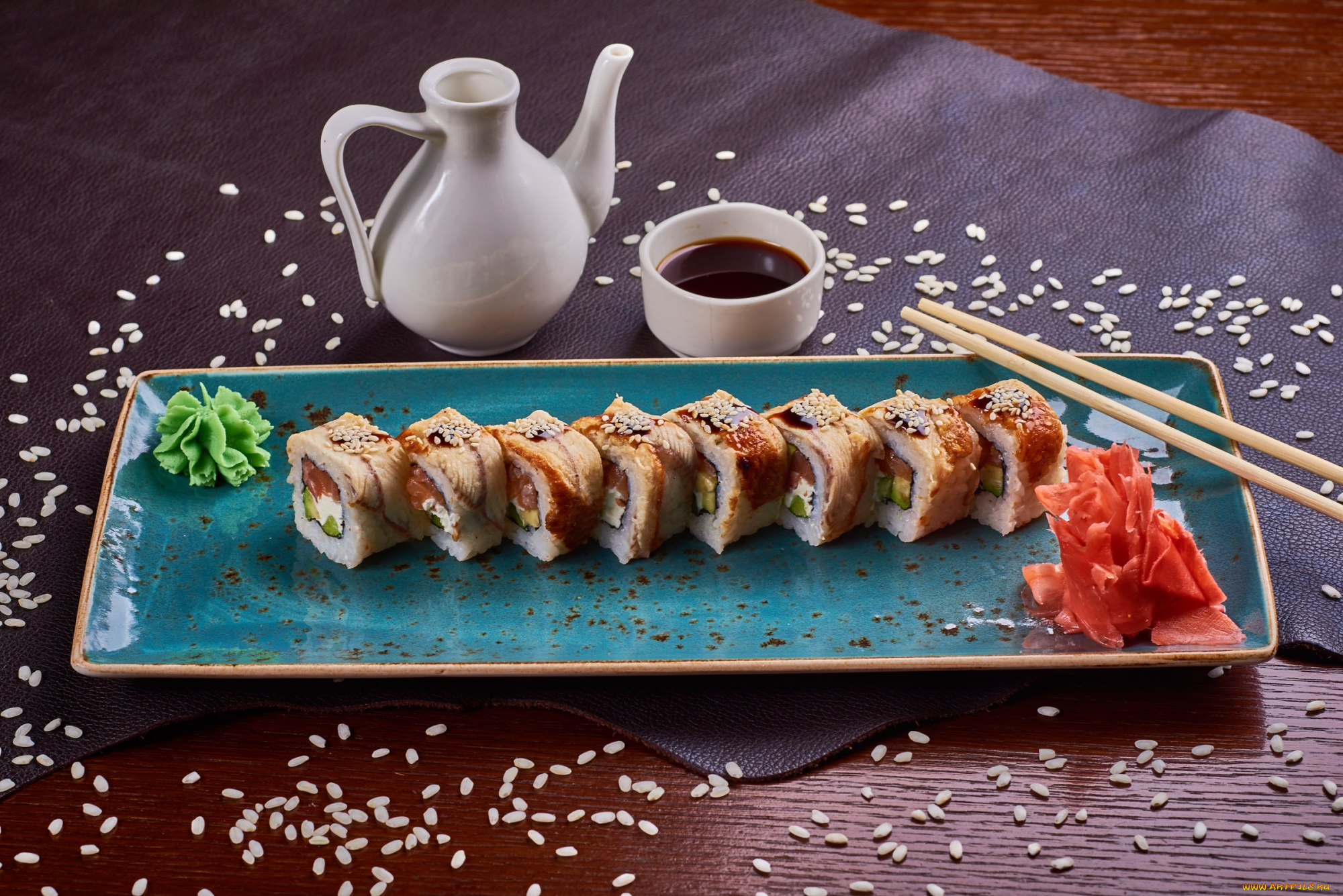 еда, рыба, , морепродукты, , суши, , роллы, соус, суши, имбирь, роллы, кунжут