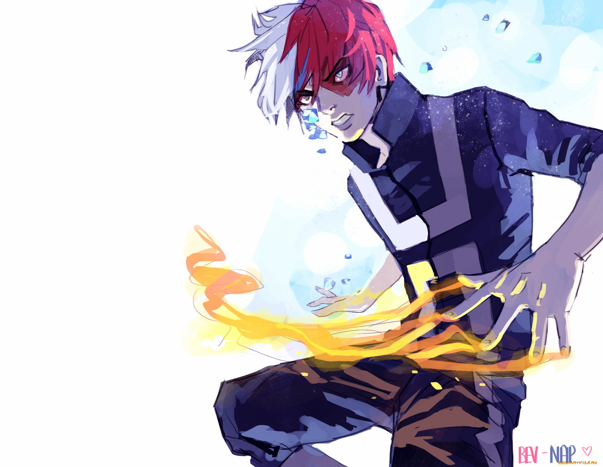 аниме, boku, no, hero, academia, тодороки