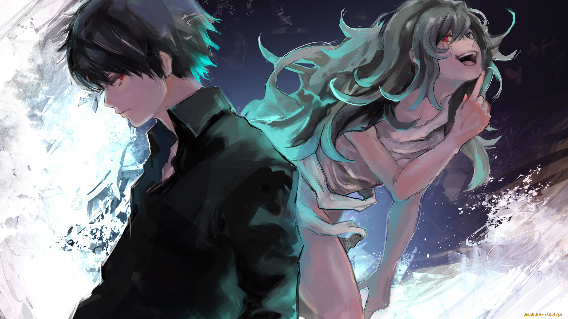 аниме, tokyo, ghoul, двое