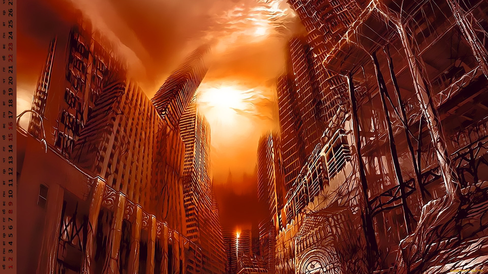 календари, фэнтези, апокалипсис, здание