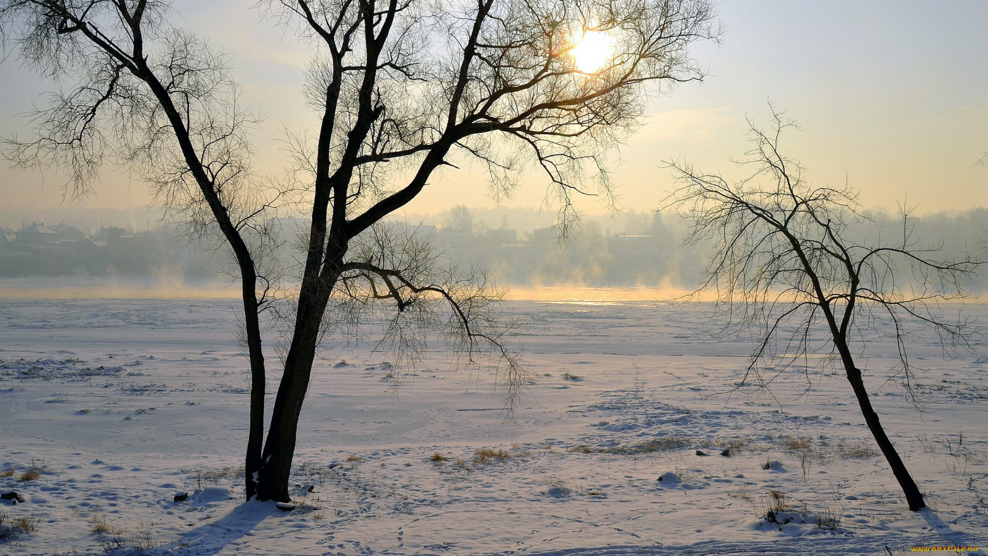 природа, зима, снег