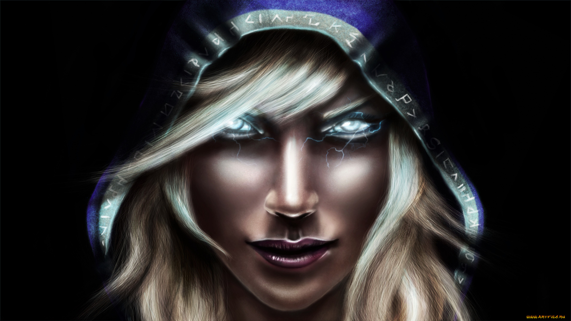 видео, игры, world, of, warcraft, девушка, фон, взгляд, капюшон