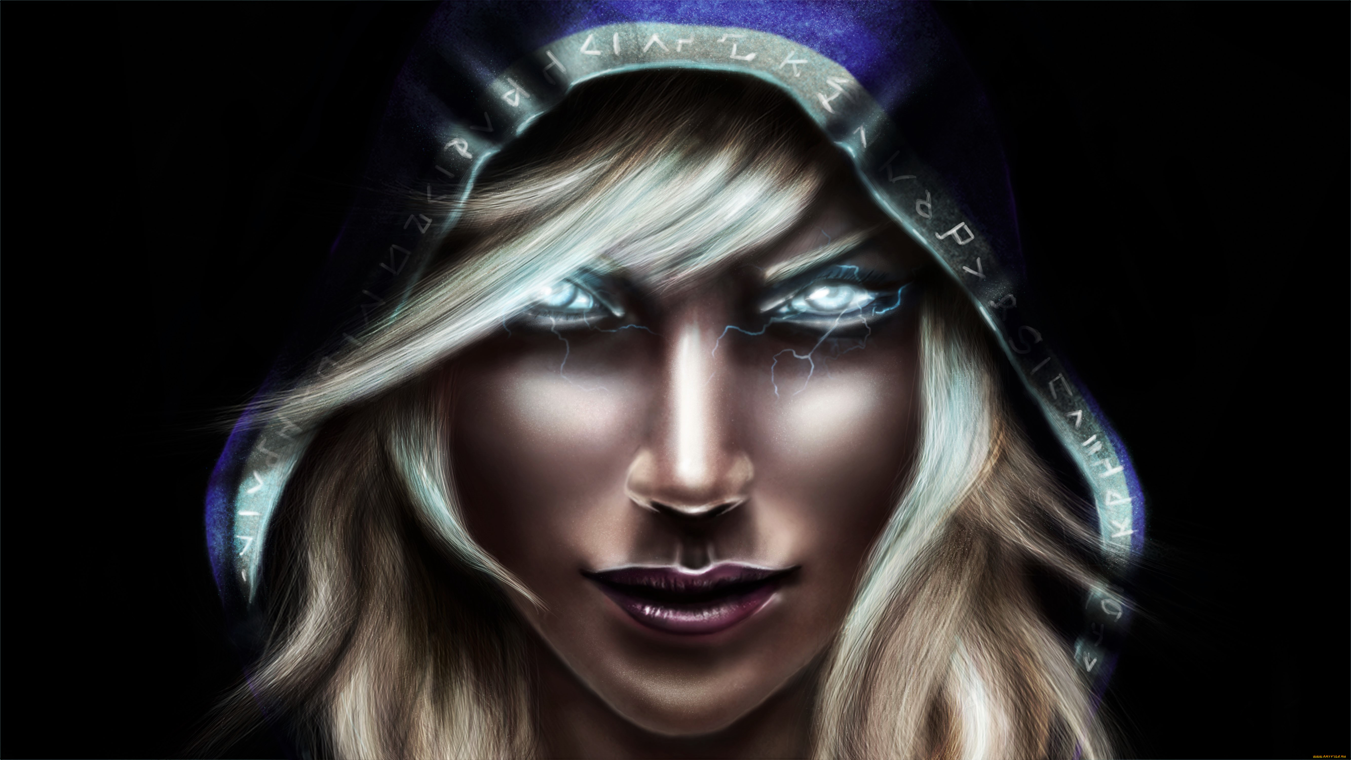 видео, игры, world, of, warcraft, девушка, фон, взгляд, капюшон