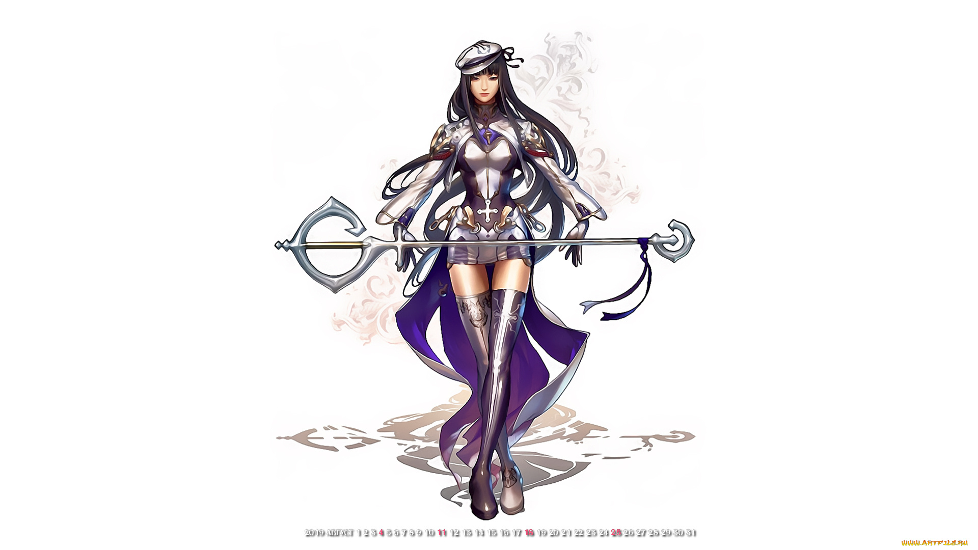 календари, фэнтези, фон, белый, девушка, женщина, calendar, 2019