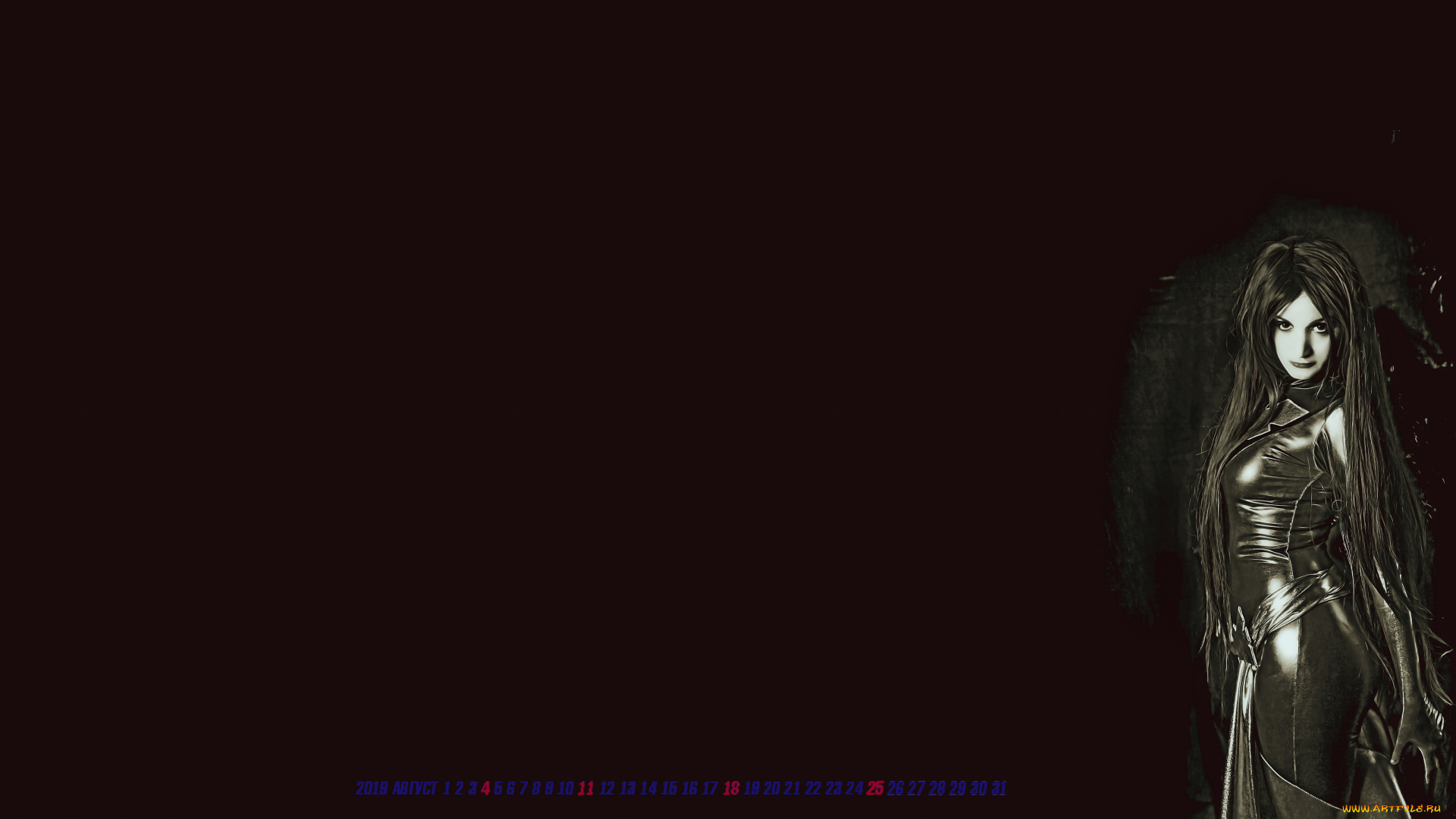 календари, компьютерный, дизайн, 2019, calendar, женщина, взгляд, черный, фон, девушка