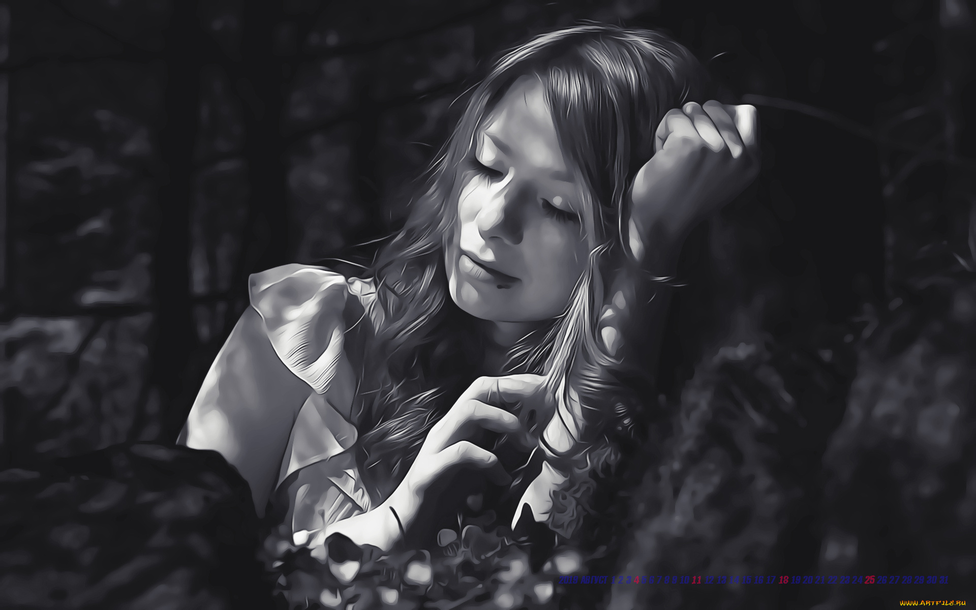 календари, компьютерный, дизайн, девушка, отдых, 2019, calendar, женщина