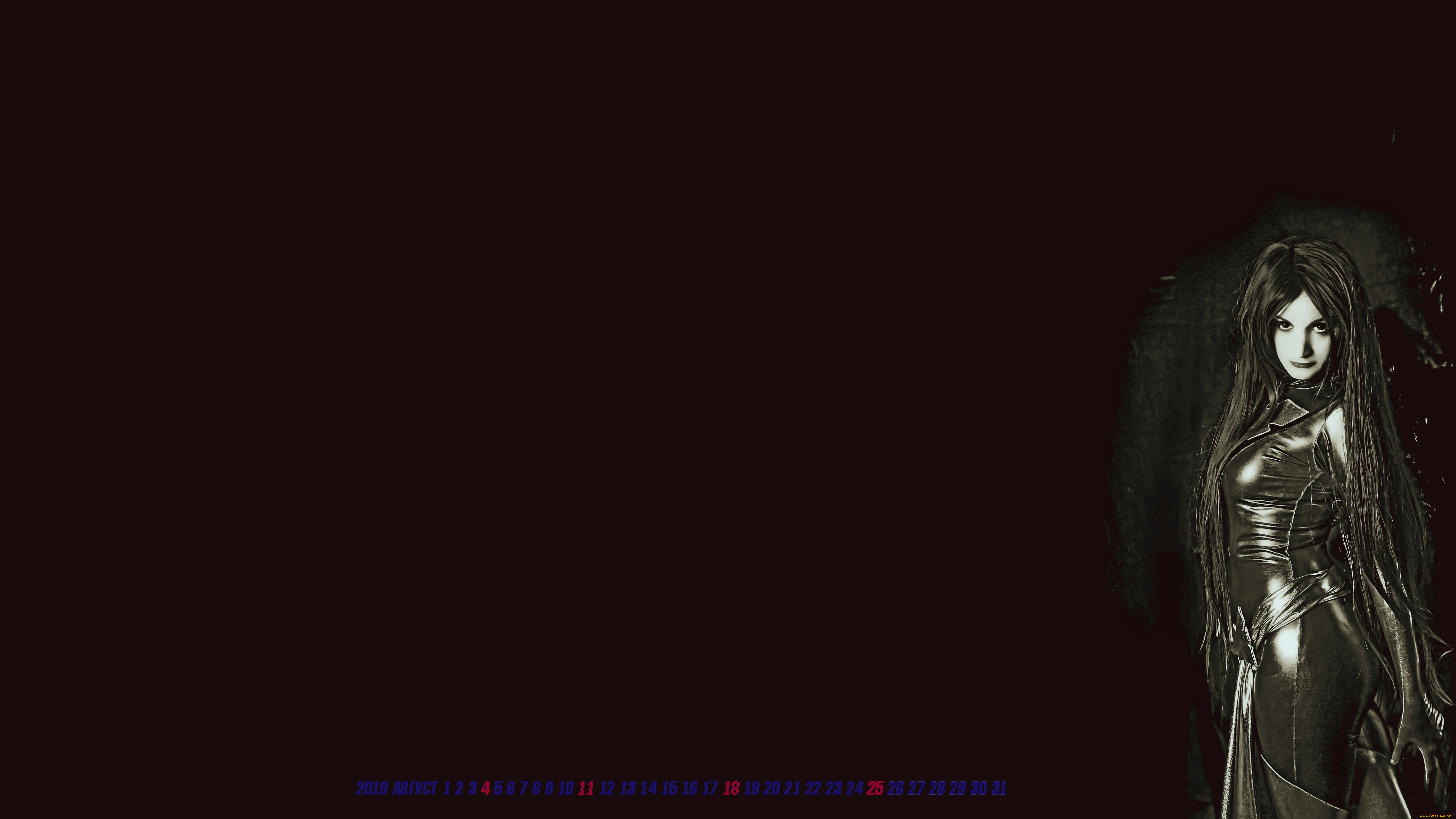 календари, компьютерный, дизайн, 2019, calendar, женщина, взгляд, черный, фон, девушка