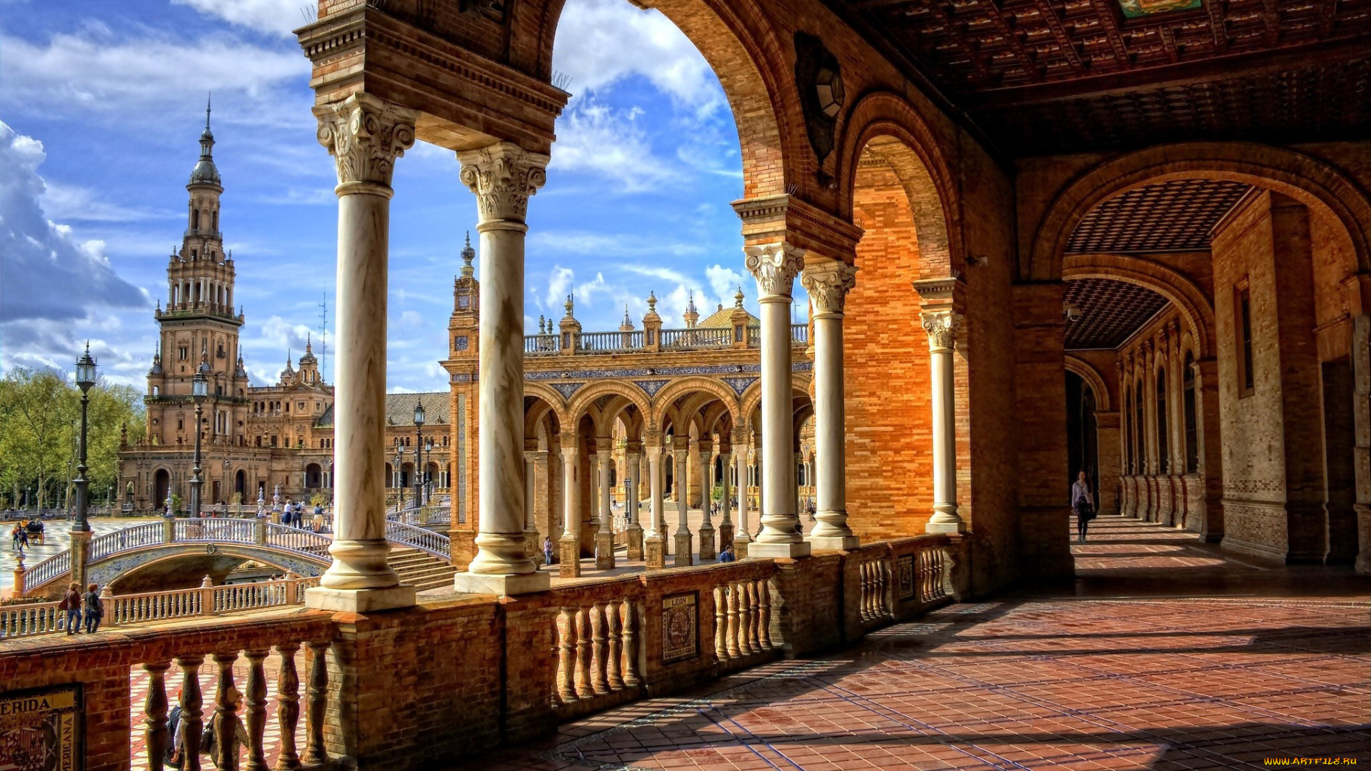 города, севилья, , испания, колонны