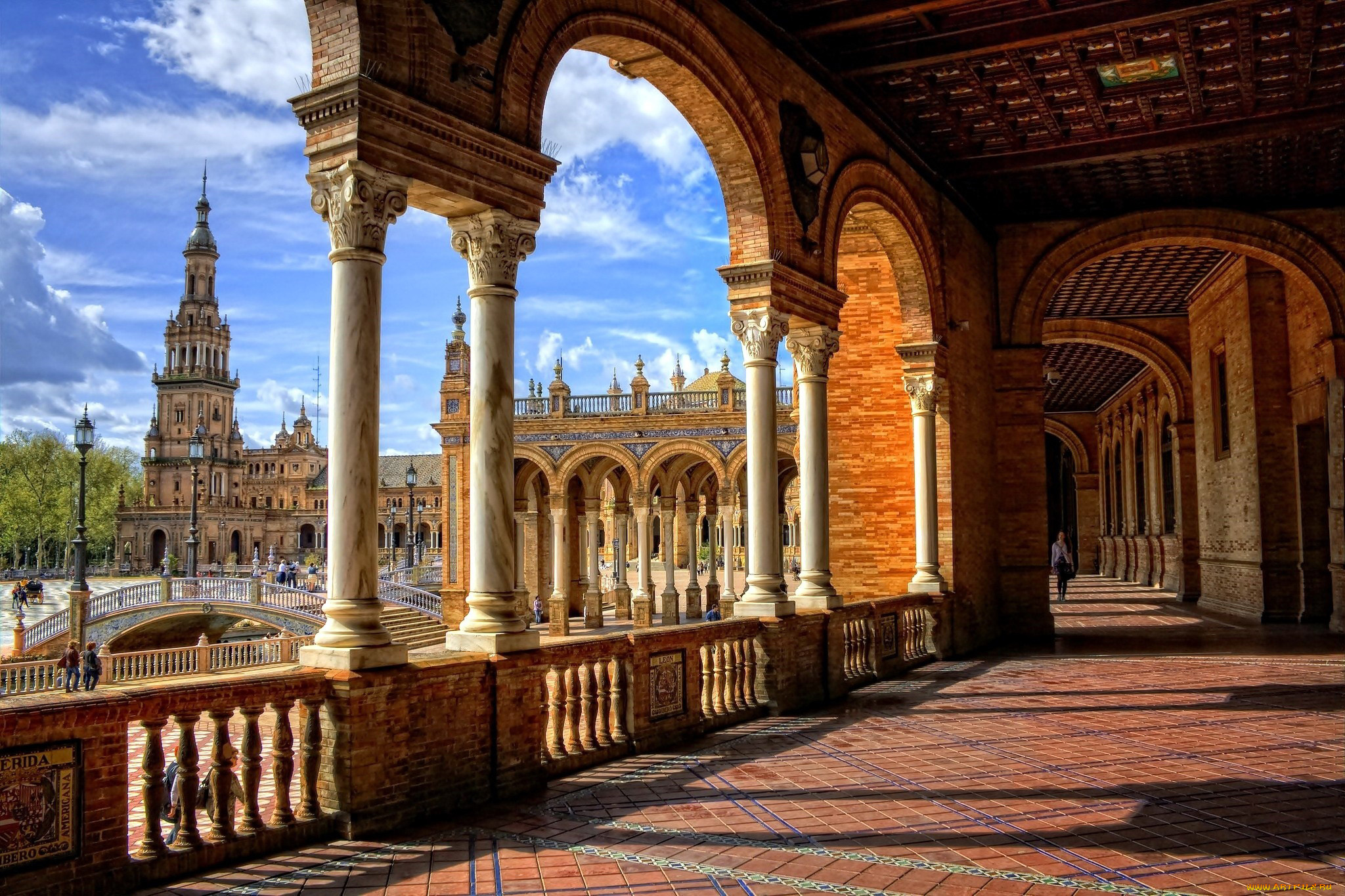 города, севилья, , испания, колонны