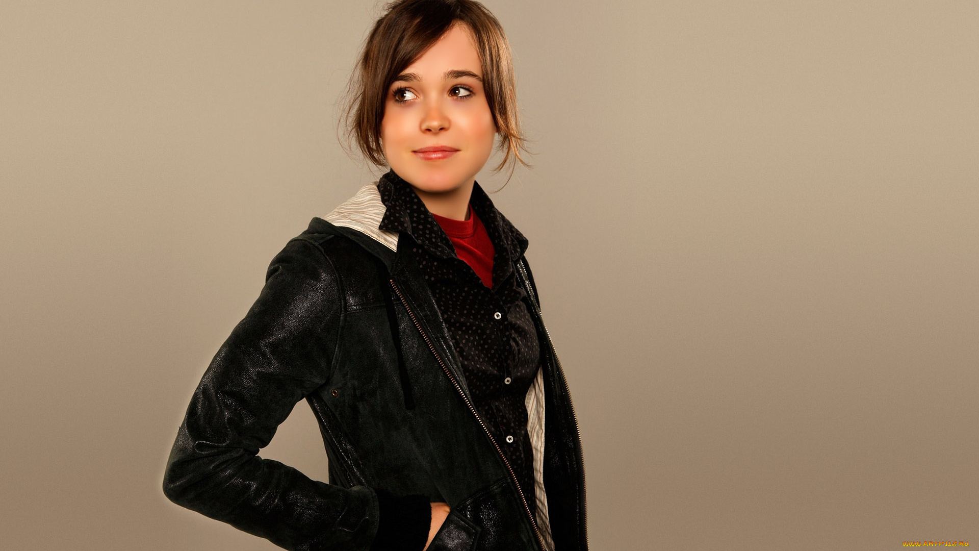 девушки, ellen, page, шатенка, куртка
