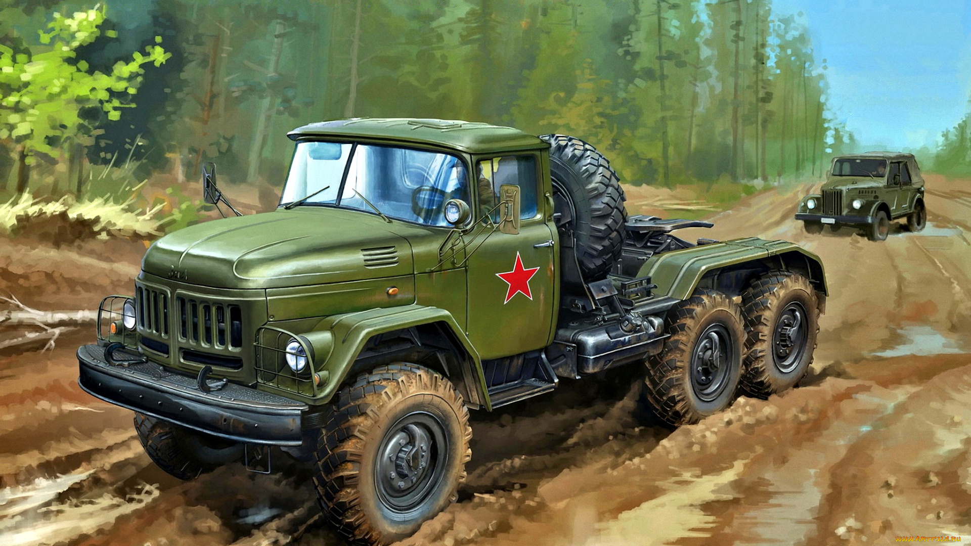 рисованное, авто, мото, зил