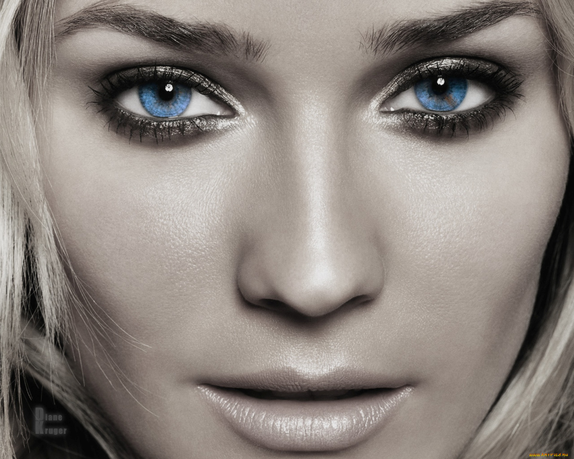 девушки, diane, kruger, лицо, блондинка