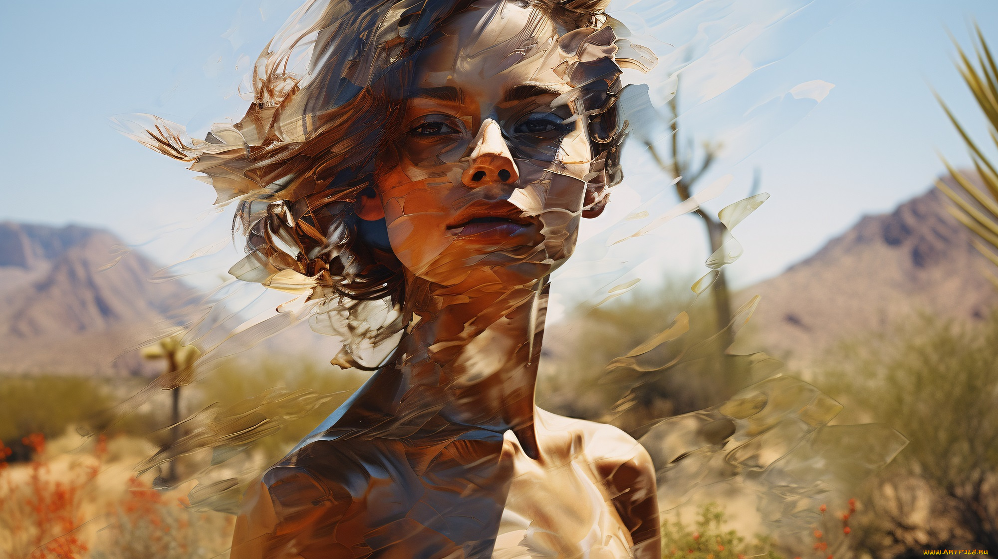 разное, компьютерный, дизайн, девушка, нейросеть