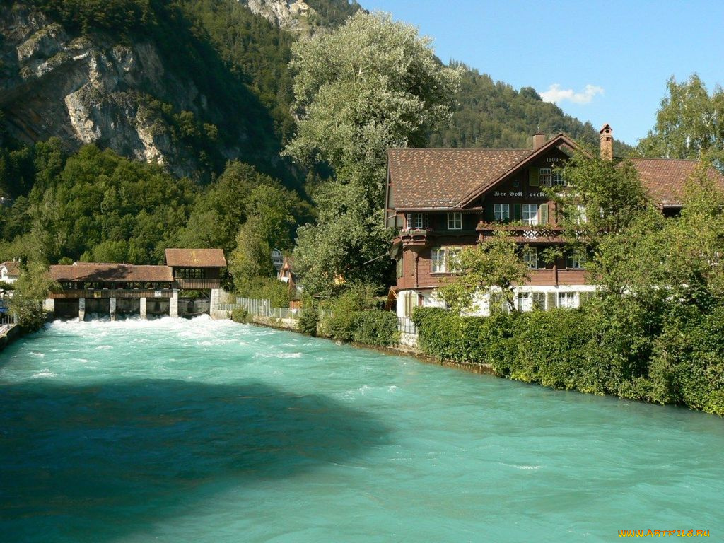 interlaken, switzerland, города, пейзажи