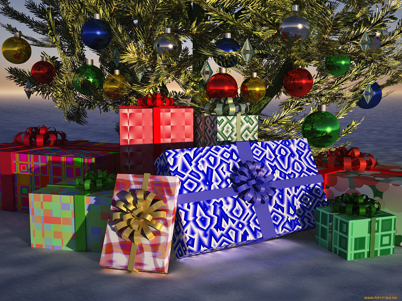 3д, графика, holidays, праздники, новый, год, подарки