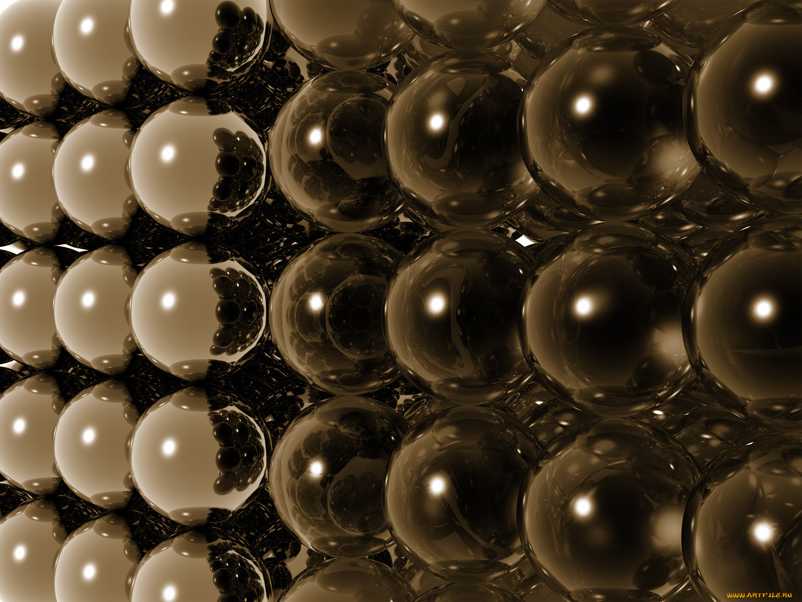 3д, графика, шары, абстракция, тёмный, узор