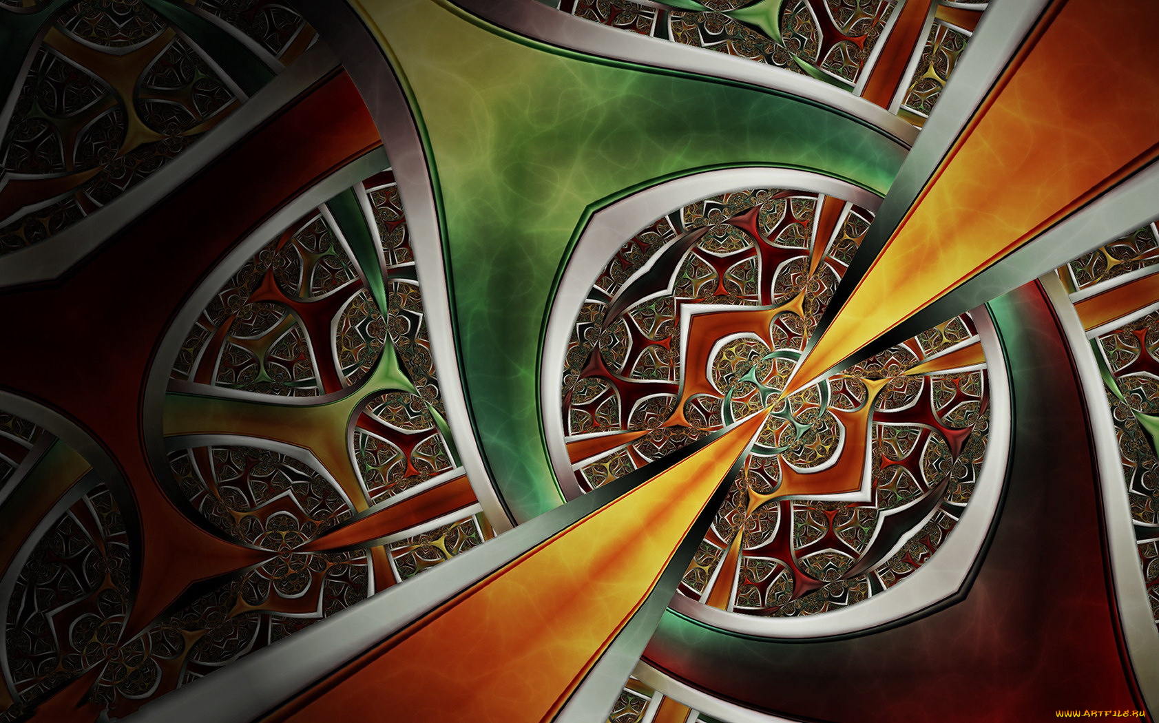 3д, графика, fractal, фракталы, тёмный, афрактал